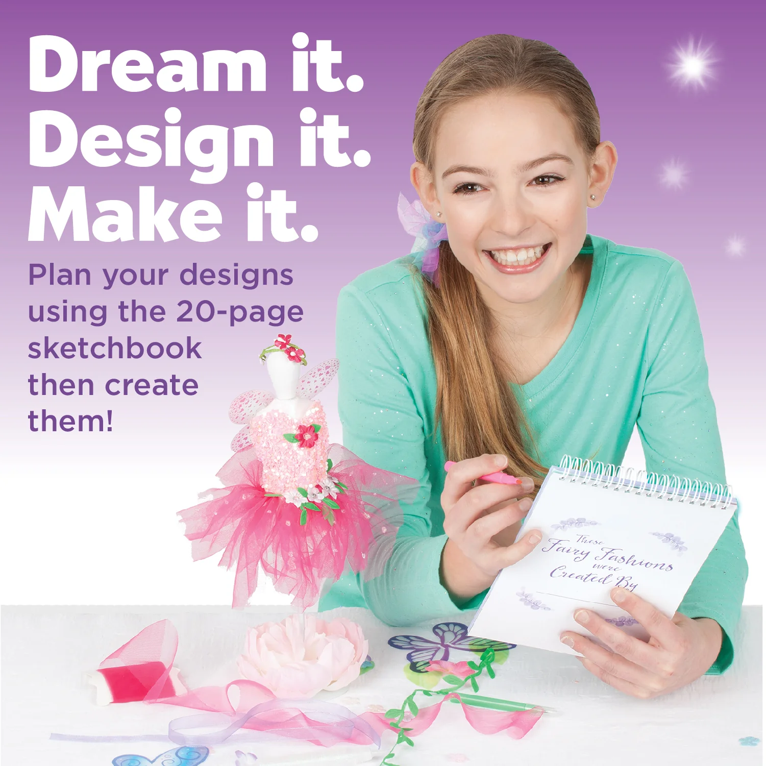 Creativity for Kids Designed by You Fairy Fashions - No-Sew Dress-Up Kit - Image 2