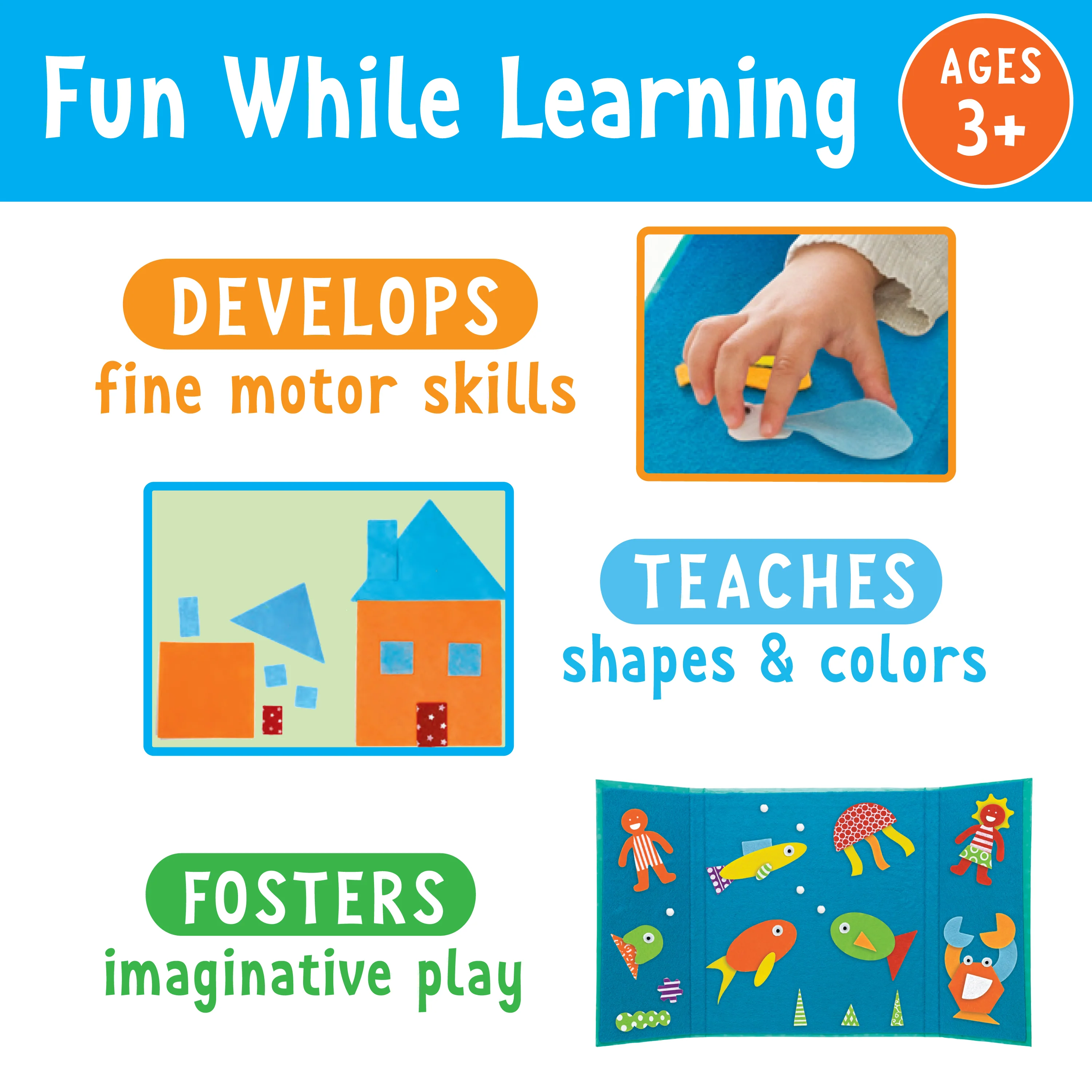 Creativity for Kids Felt Fun Shapes Portable Craft Kit - Image 4