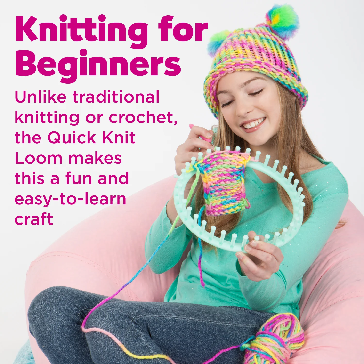 Creativity for Kids Quick Knit Loom - Beginner's Knitting Kit - Image 2