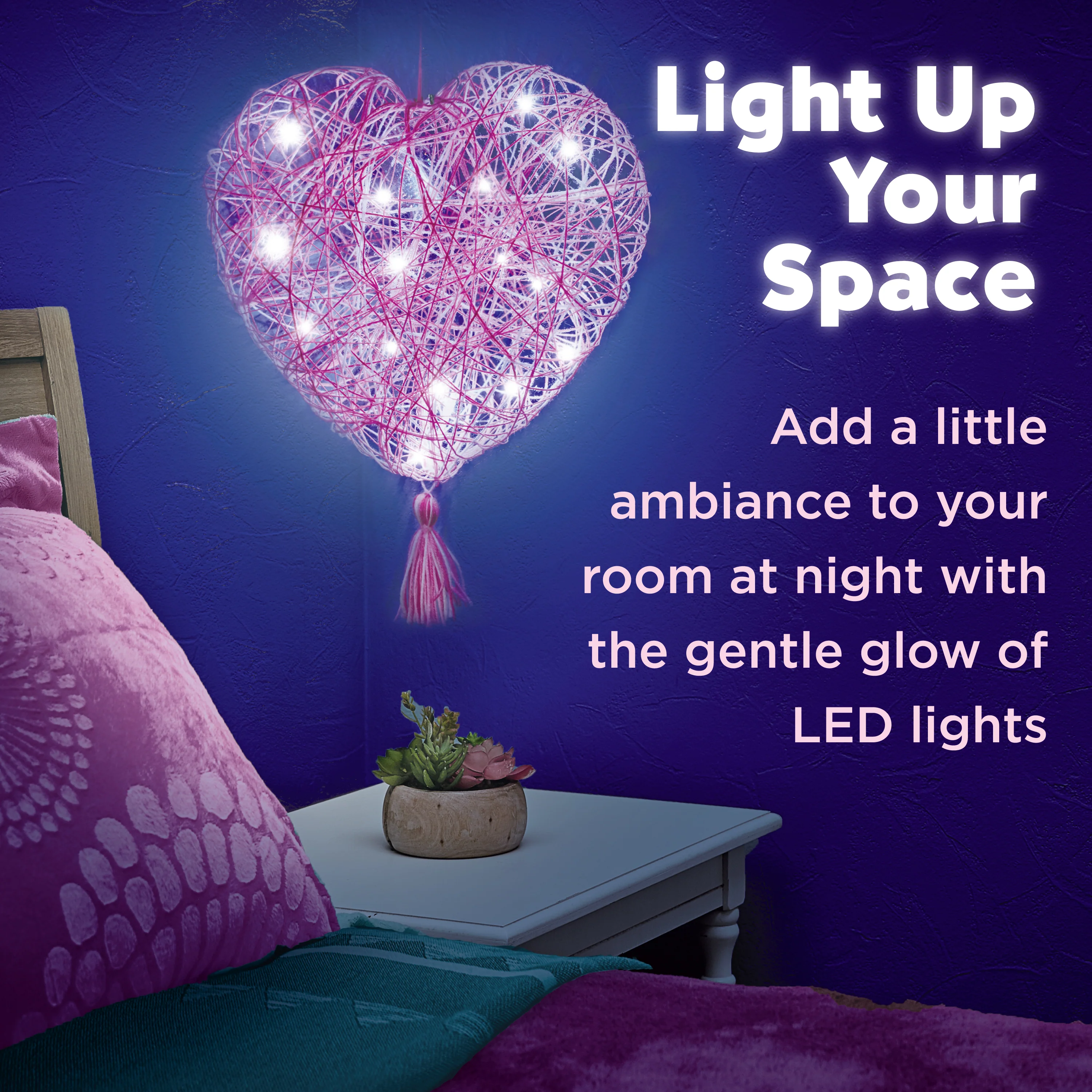 Creativity for Kids Heart Light String Art Lantern Kit - Image 5