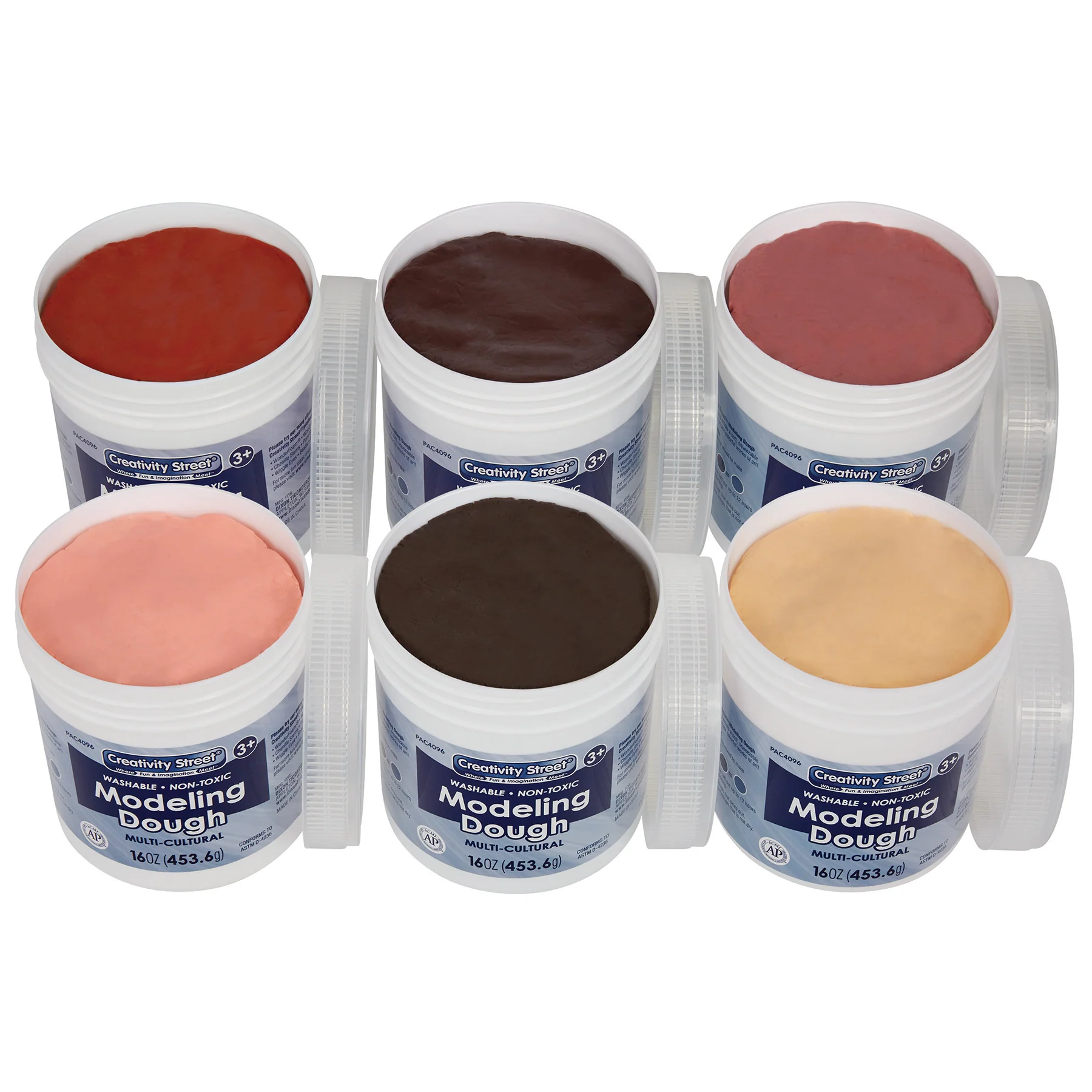 Creativity Street® Modeling Dough, 6 Multi-Cultural Assortment, 1 lb. Per Color, 6 Pieces
