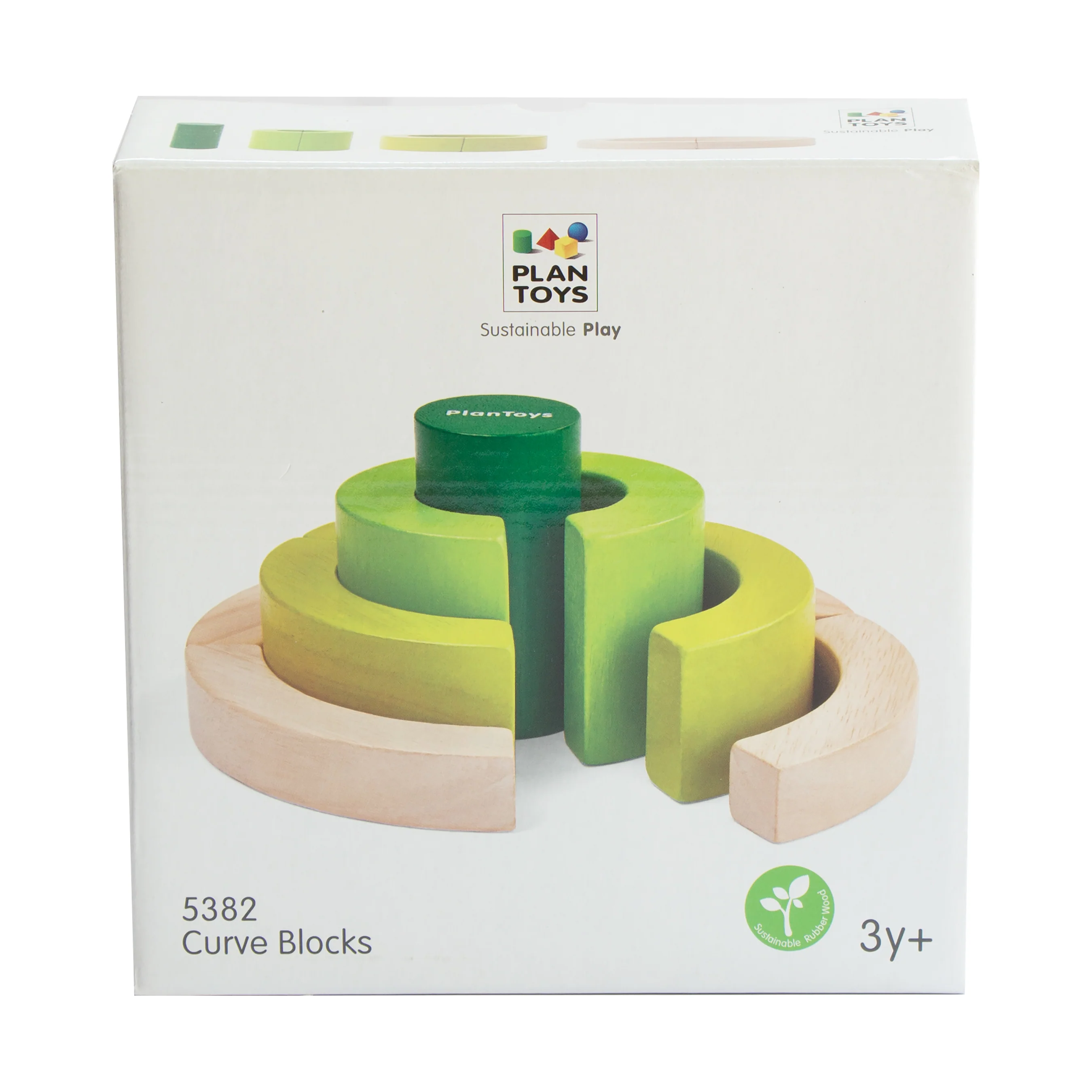 Plan Toys Colorful Curve Blocks Set - Educational Circle Building Game - Image 3