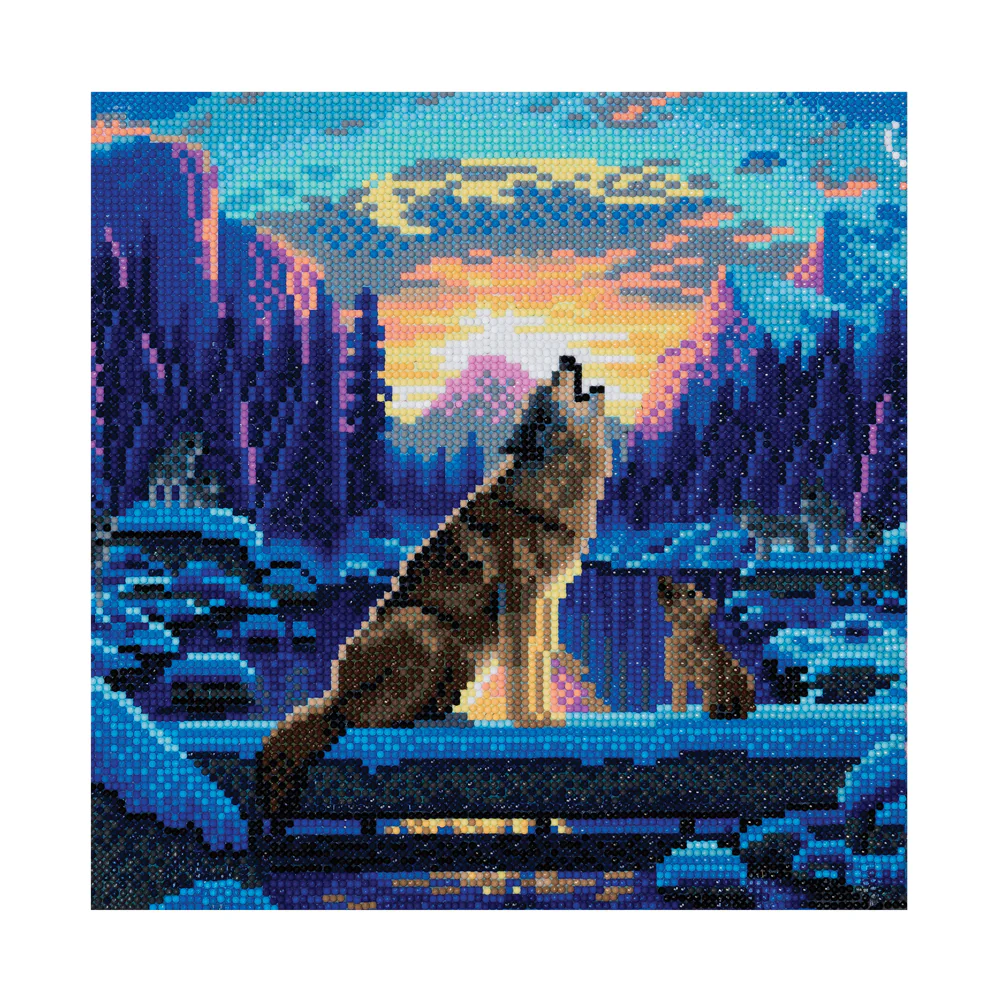 Craft Buddy Howling Wolves Crystal Art Medium Framed Kit - Image 3