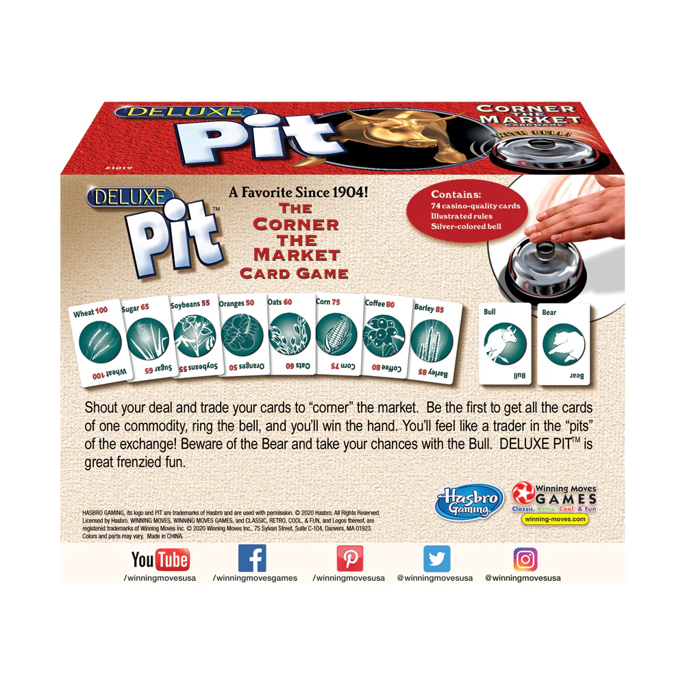 Deluxe Pit Card Game with Silver-Toned Bell by Winning Moves - Image 3
