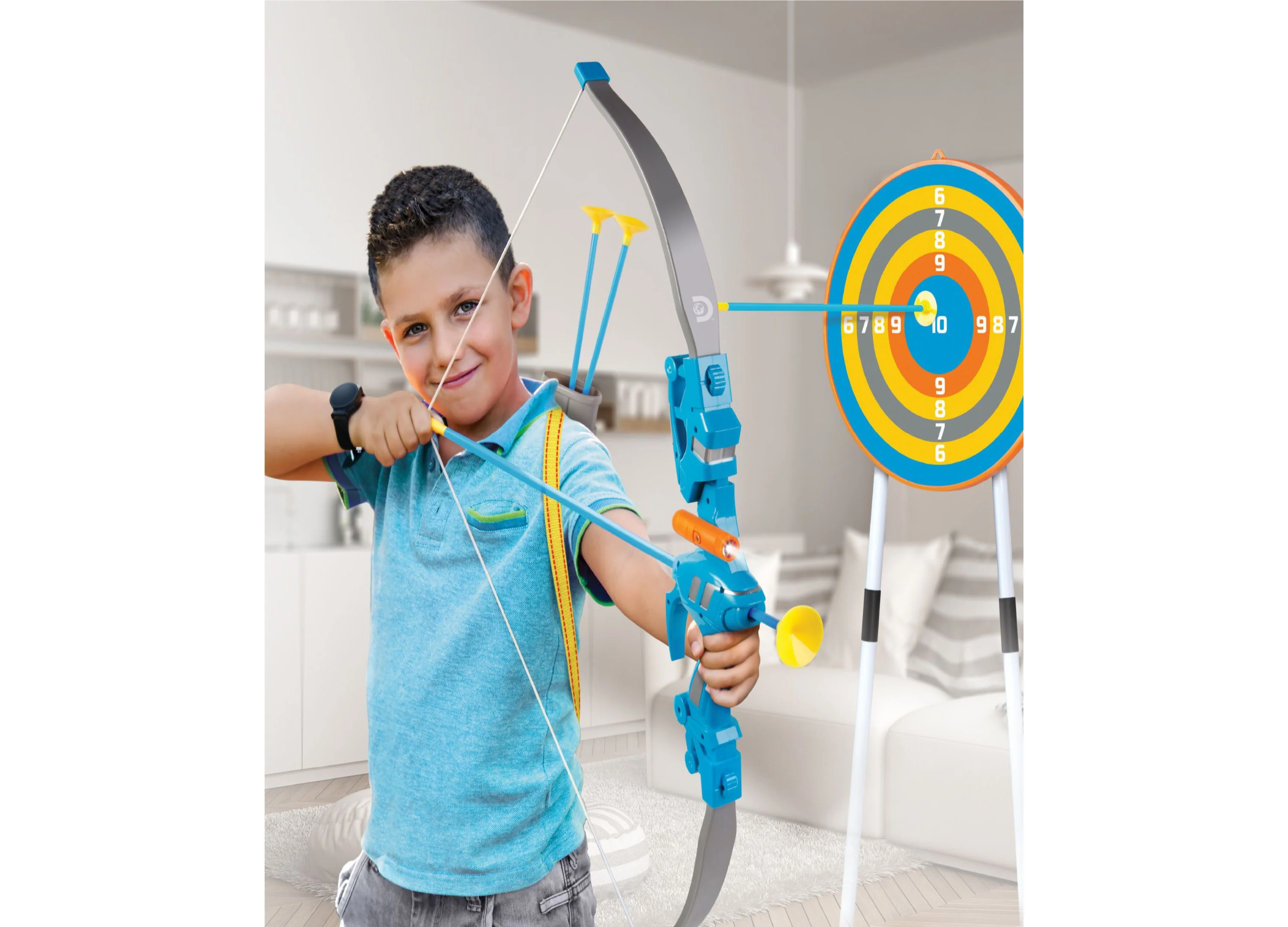 Discovery Kids LED Light-Up Bullseye Archery Set with Stand and Quiver - Image 3
