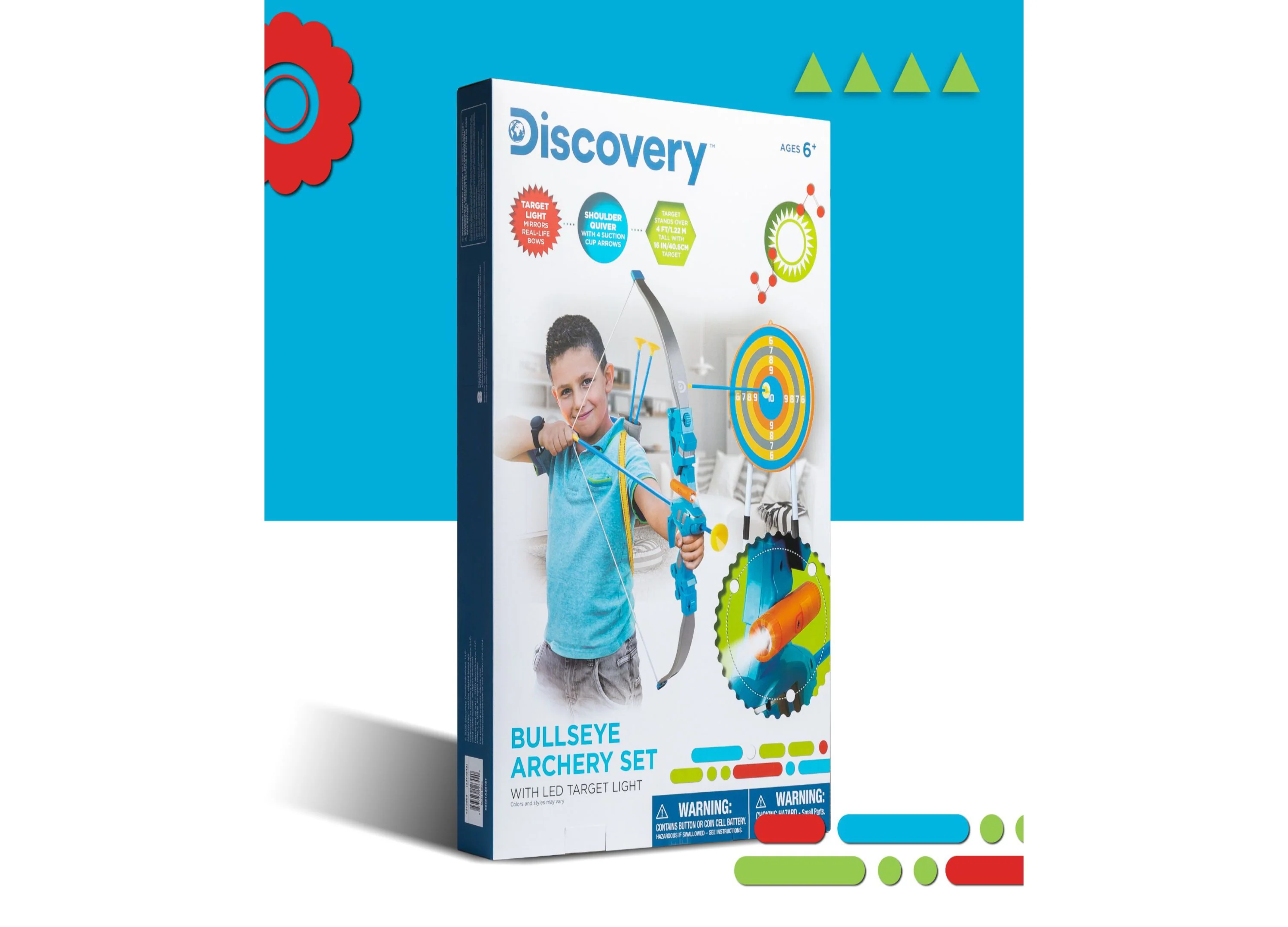 Discovery Kids LED Light-Up Bullseye Archery Set with Stand and Quiver - Image 4