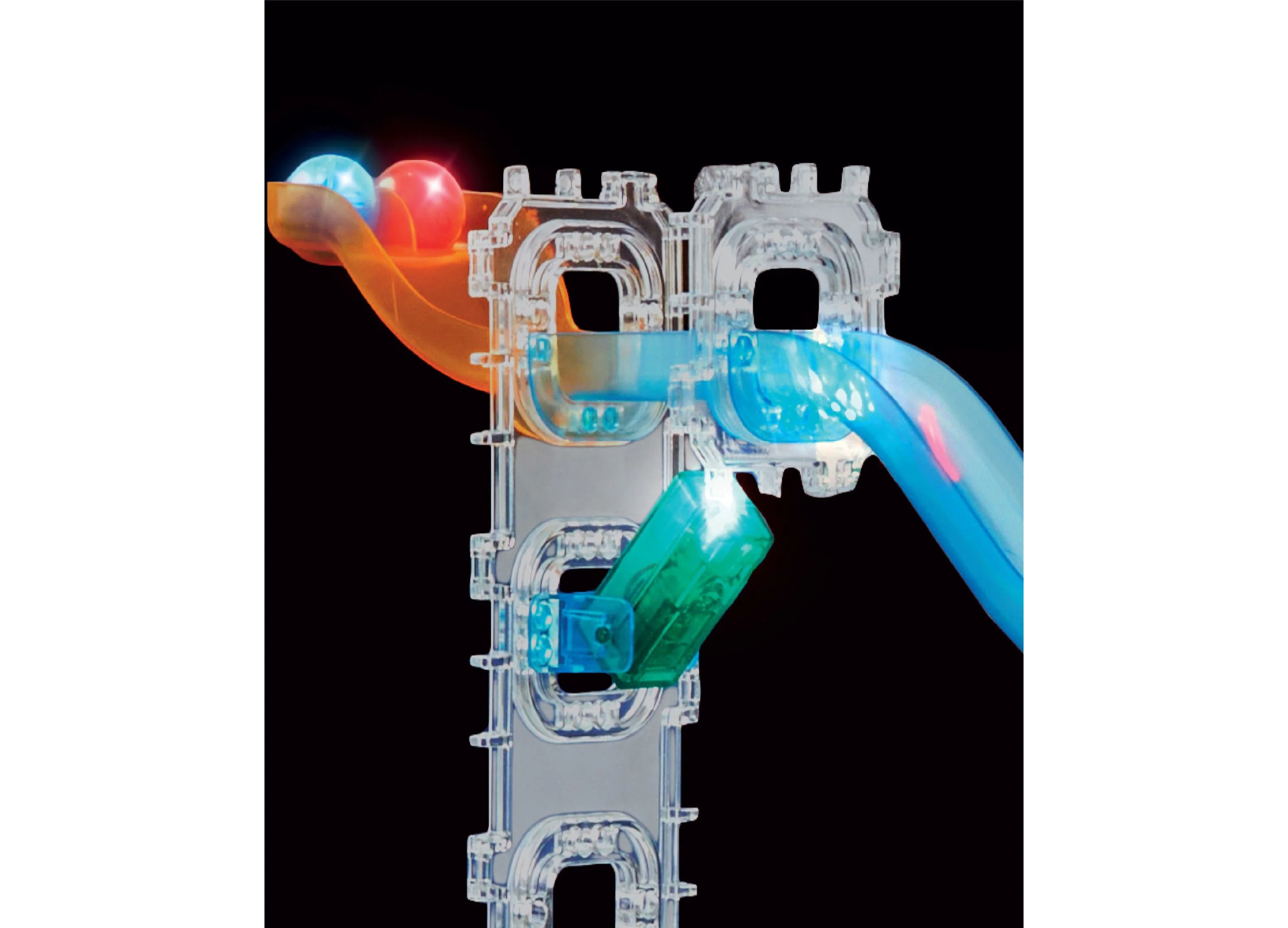 Discovery MINDBLOWN Glow Roll Light-Up Marble Run 92-Piece Construction Set - Image 8
