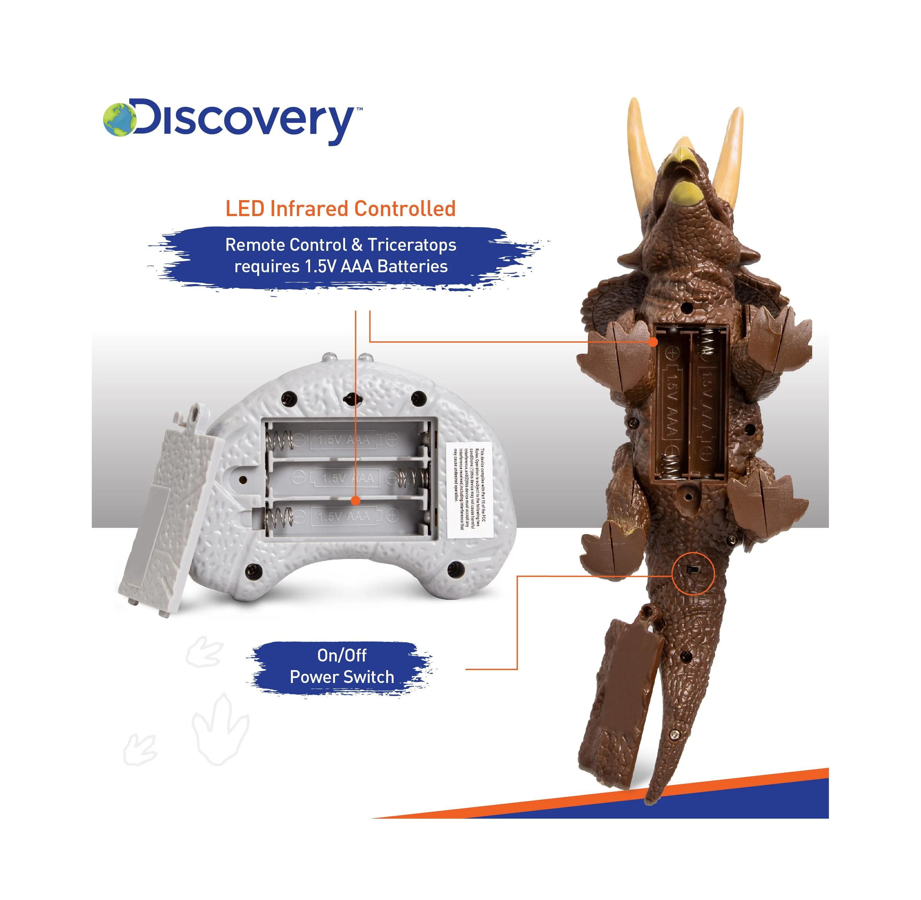 Discovery Kids Remote Control Triceratops Dinosaur, Interactive Toy - Image 13