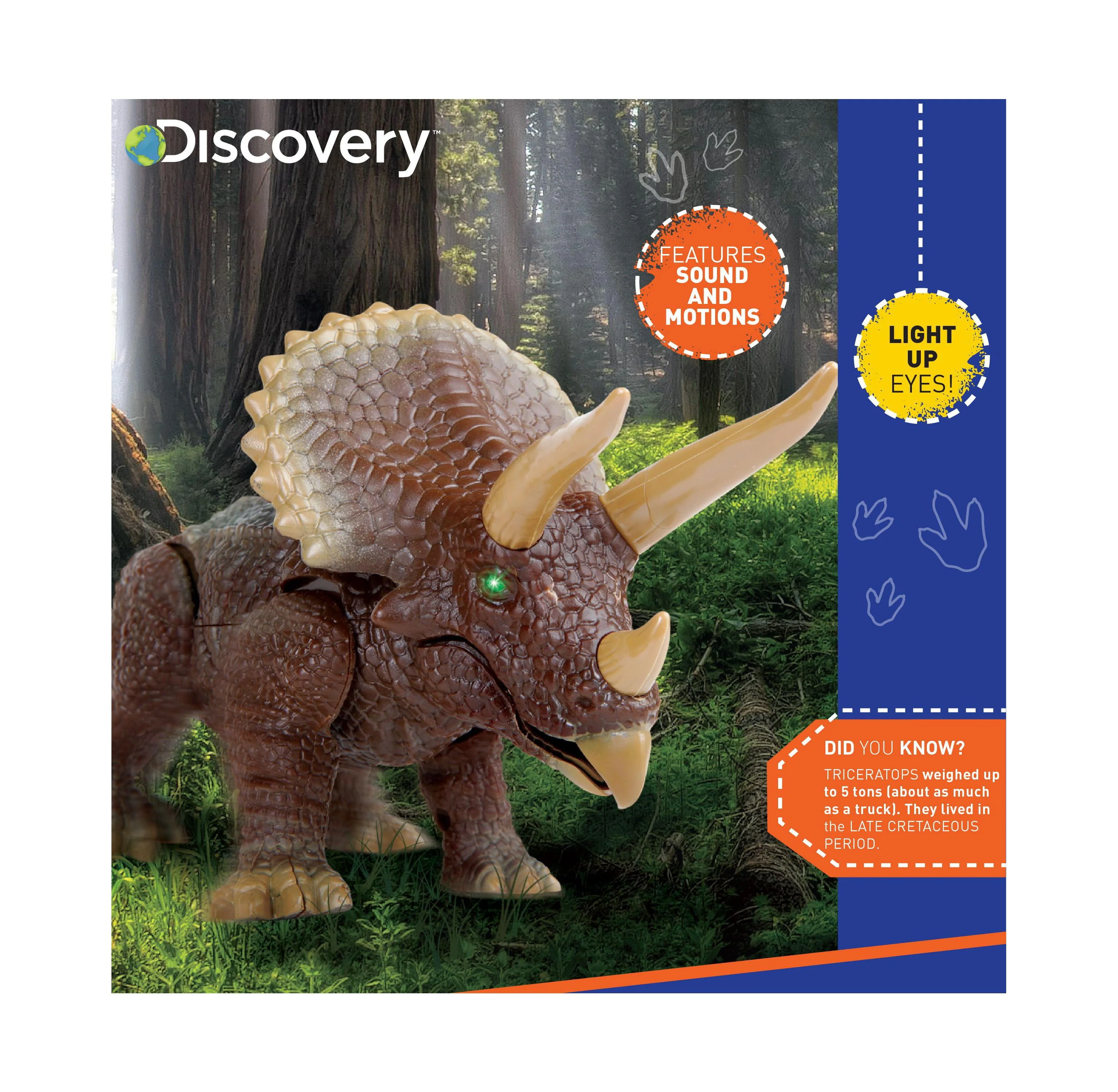Discovery Kids Remote Control Triceratops Dinosaur, Interactive Toy - Image 2