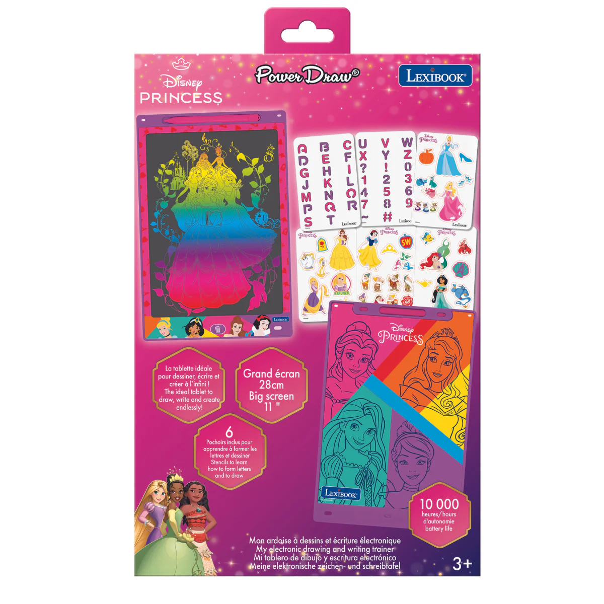 Disney Princess 11’’  multicolor learning drawing E-ink tablet with stencils - Image 4