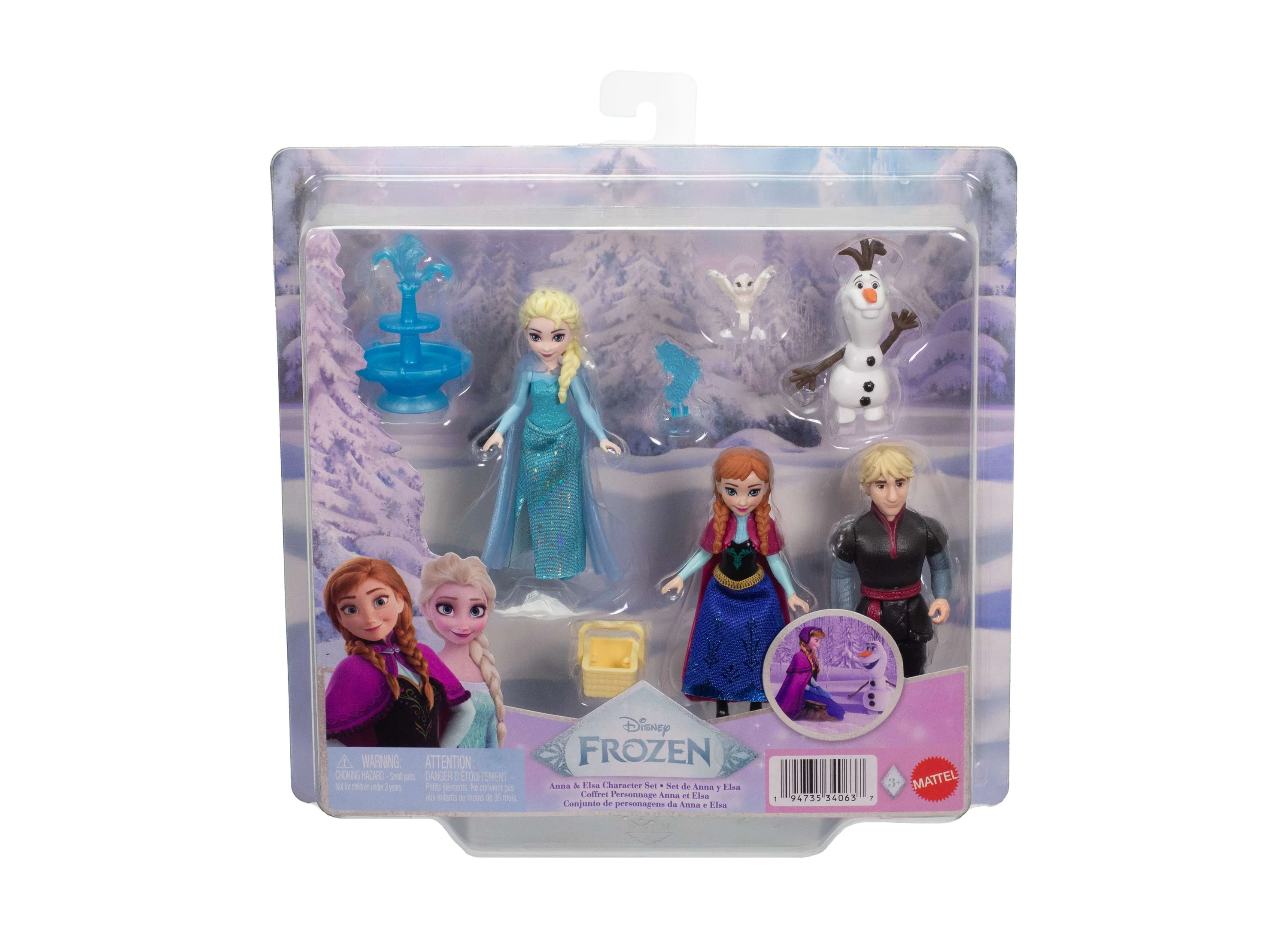 Disney Frozen Anna and Elsa Character Set with Kristoff and Olaf - Image 3