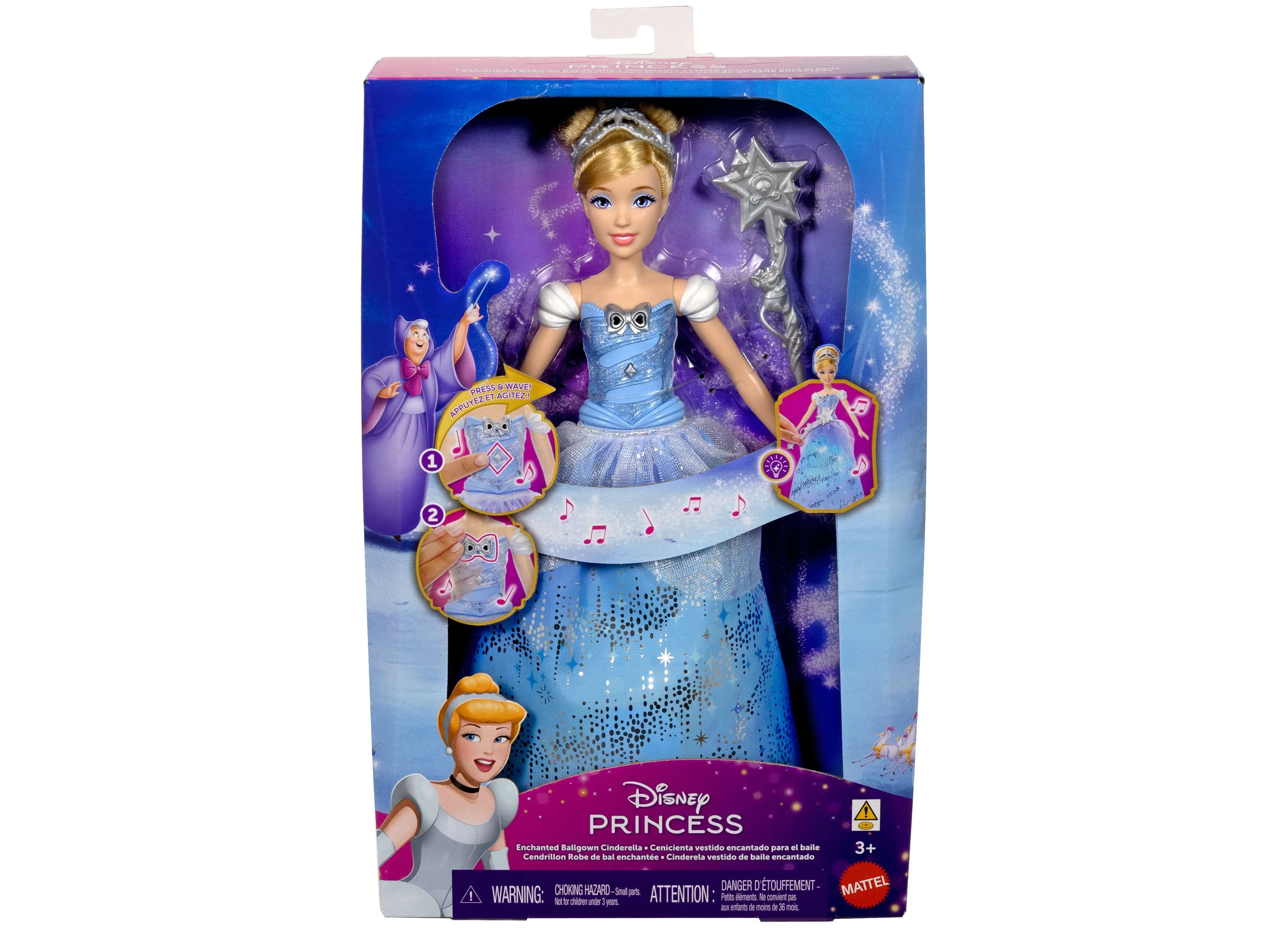 Disney Princess Light-Up Cinderella Fashion Doll - Enchanted Gown - Image 6