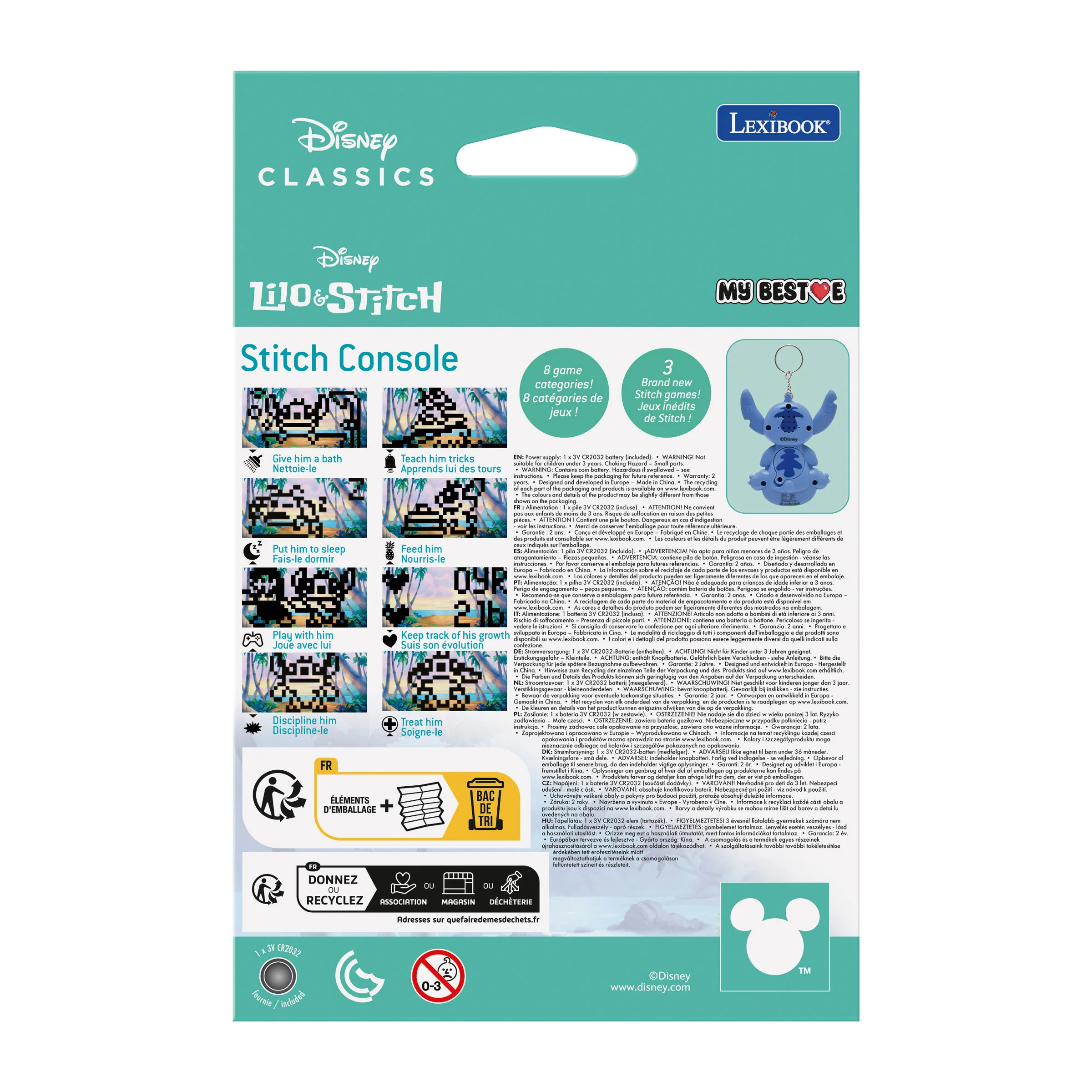 Disney Stitch My Best-E® console with LCD screen including 3 games from Disney Stitch universe - Image 6