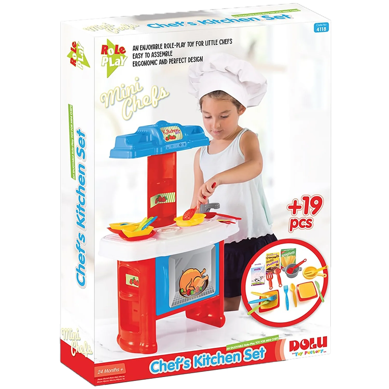 Dolu Chef's Kitchen Playset - Colorful 20pc Set for Toddlers - Image 2