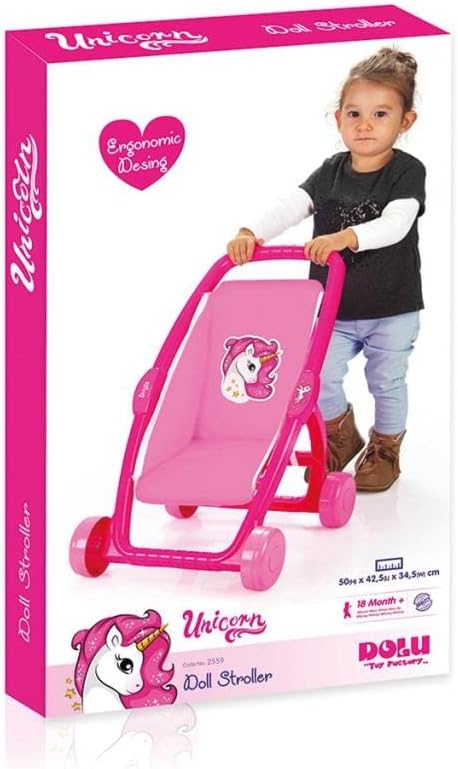 Dolu Pink Unicorn Doll Stroller - Ergonomic, Durable Playset for Toddlers - Image 5