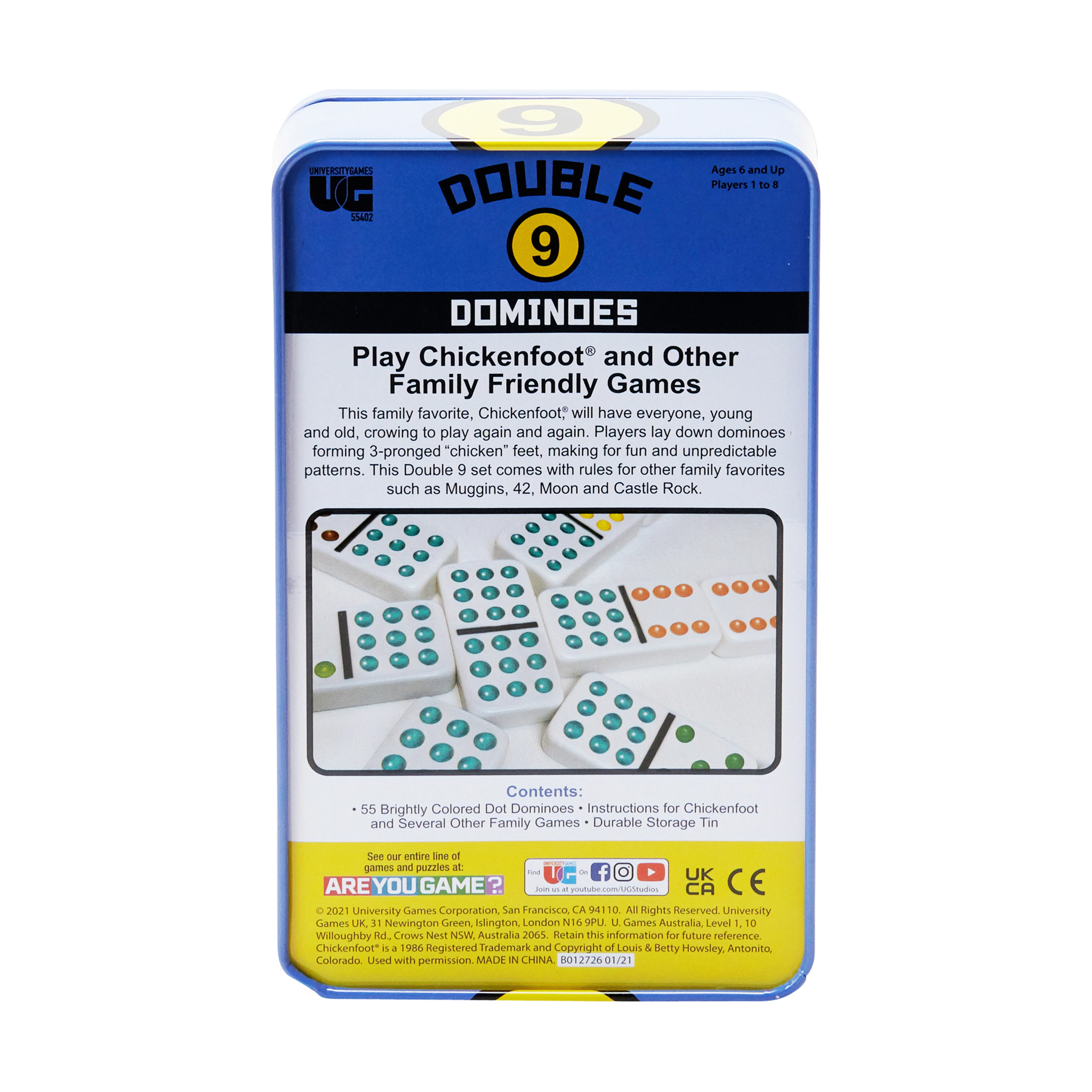 Double 9 Chickenfoot Professional Dominoes Game Set - Image 3