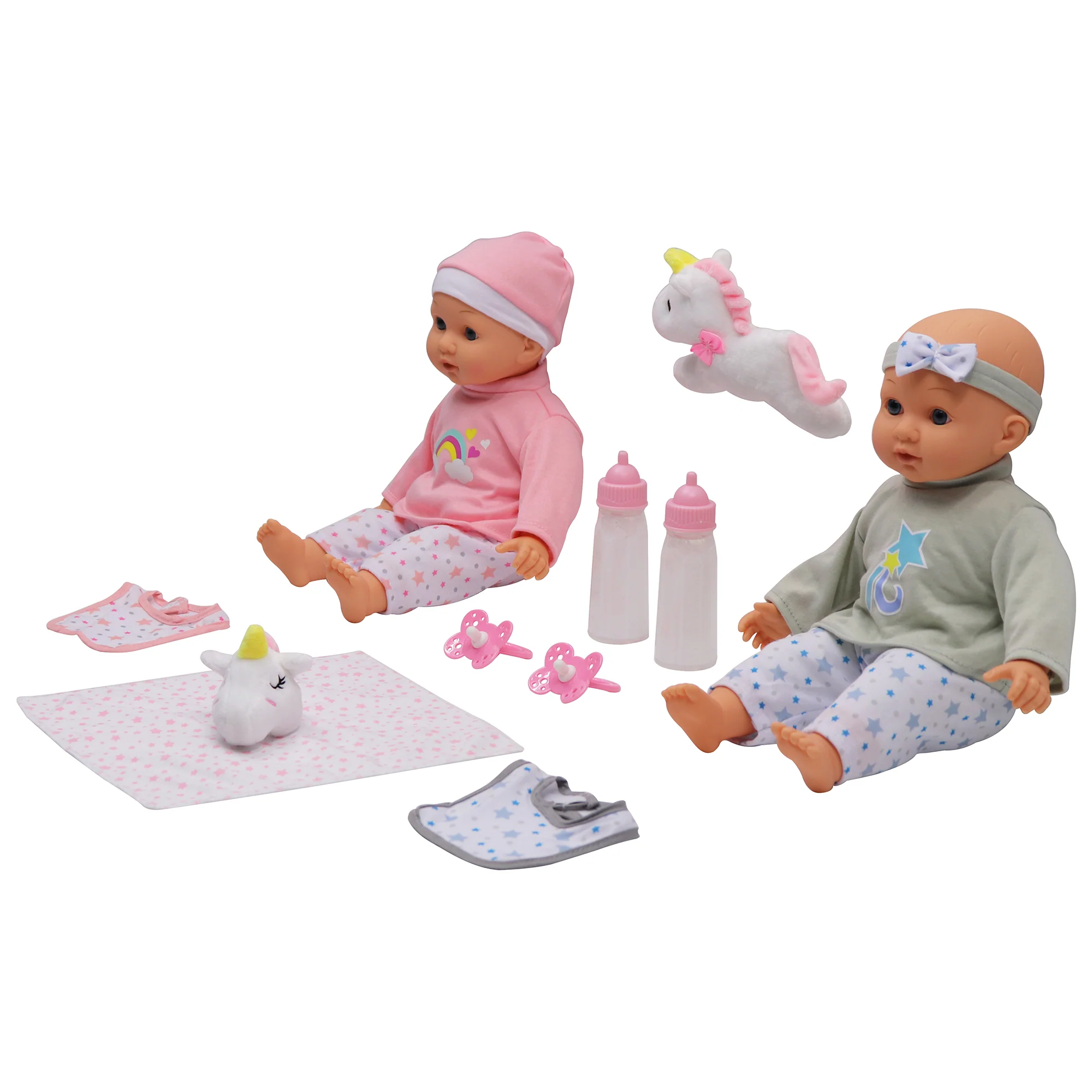 Dream Collection 14" Twin Baby Dolls with Accessories Set - Image 4