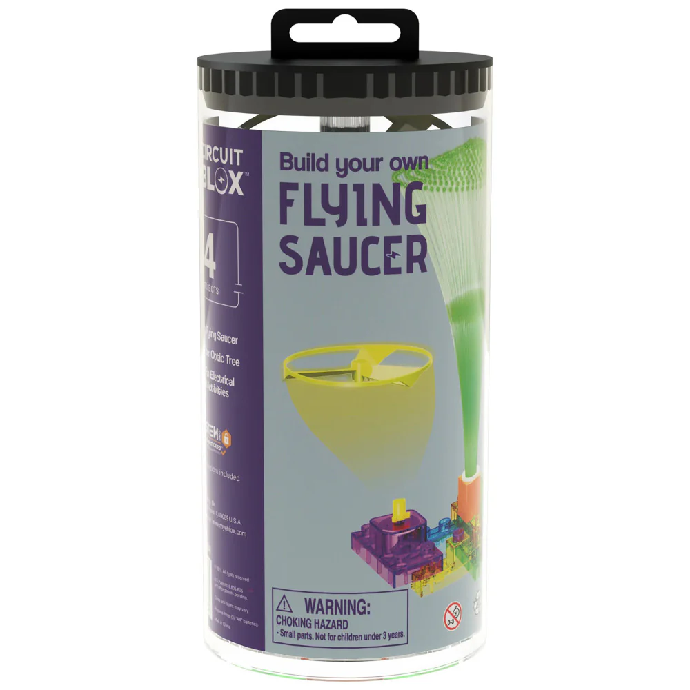 E-Blox Circuit Blox - Build Your Own Flying Saucer - STEM Learning Kit for Kids 8+