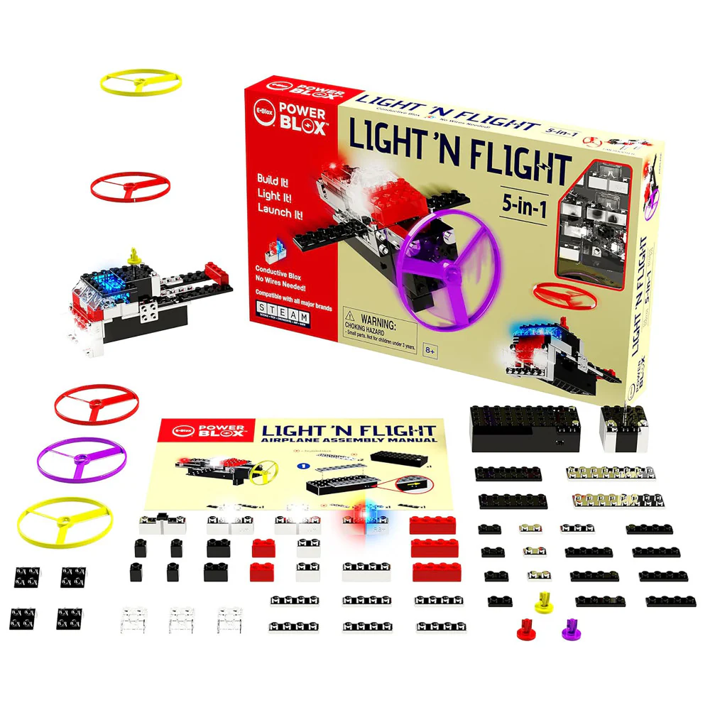 E-Blox Power Blox Light 'N Flight 5-in-1 Building Set - 58pcs, for Kids Ages 8+ - Image 3