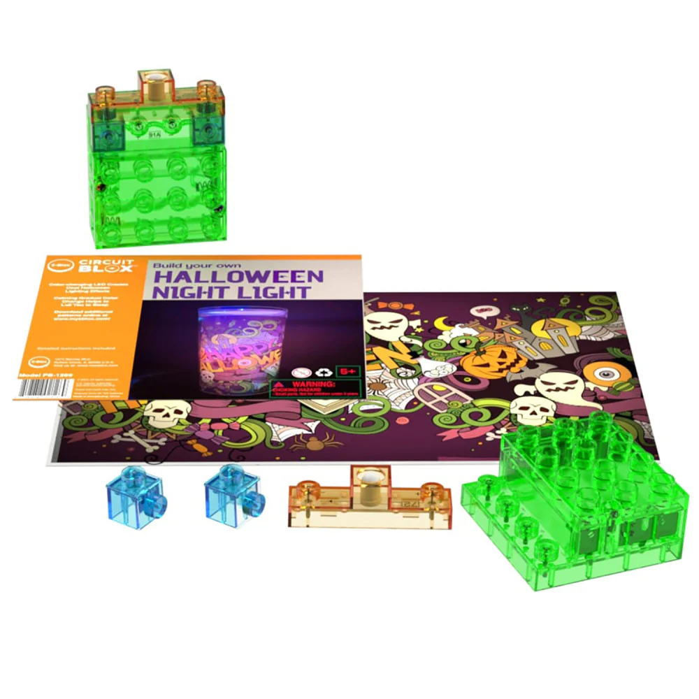 E-Blox Power Blox Build Your Own Holiday Halloween Night Light Kit for Kids 5+ - Image 2