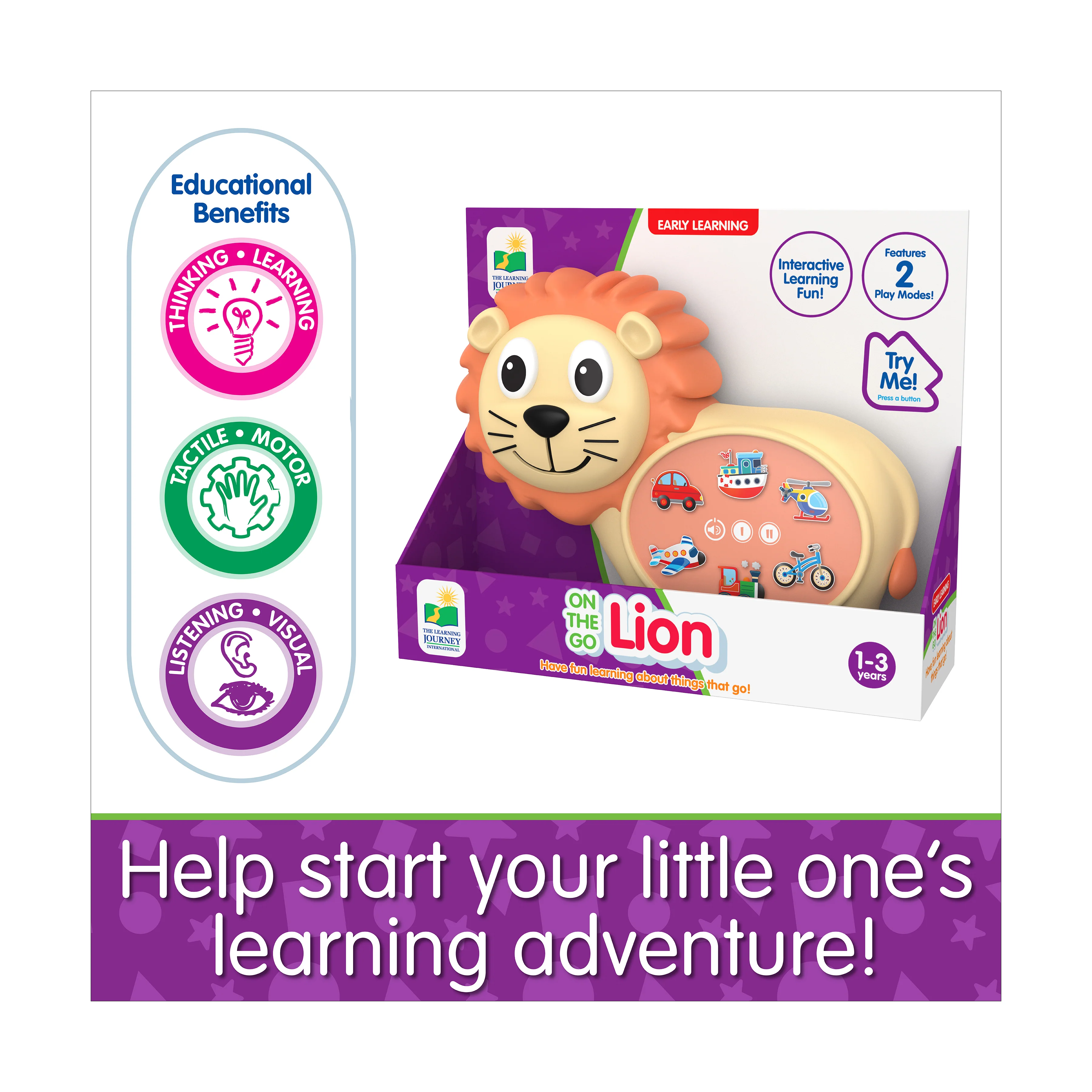 Early Learning On-the-Go Lion Interactive Vehicle Learning Toy - Image 5