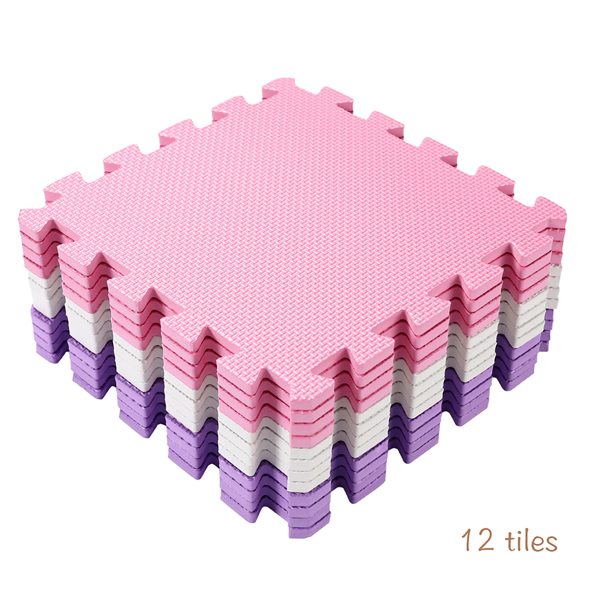 Easy Playhouse 12-Piece Soft Foam Interlocking Floor Tiles Play Mat For Babies And Toddlers - Image 2