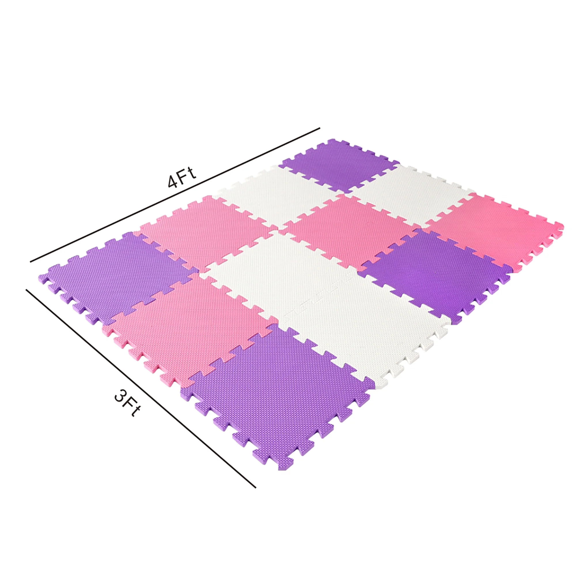 Easy Playhouse 12-Piece Soft Foam Interlocking Floor Tiles Play Mat For Babies And Toddlers - Image 3
