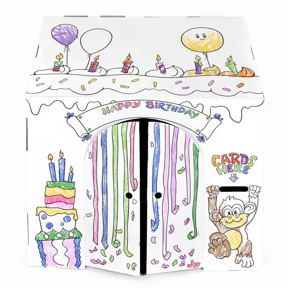 Easy Playhouse Birthday Art & Craft Cardboard Fort for Kids - Image 5