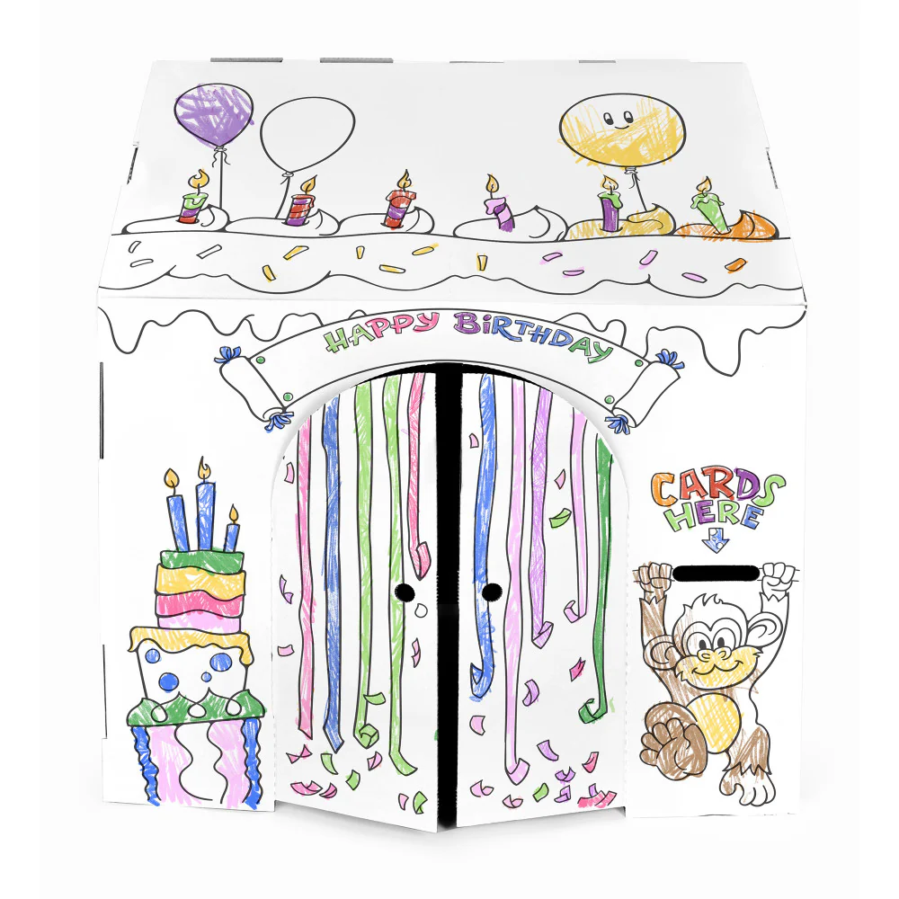 Easy Playhouse Birthday Art & Craft Cardboard Fort for Kids - Image 8