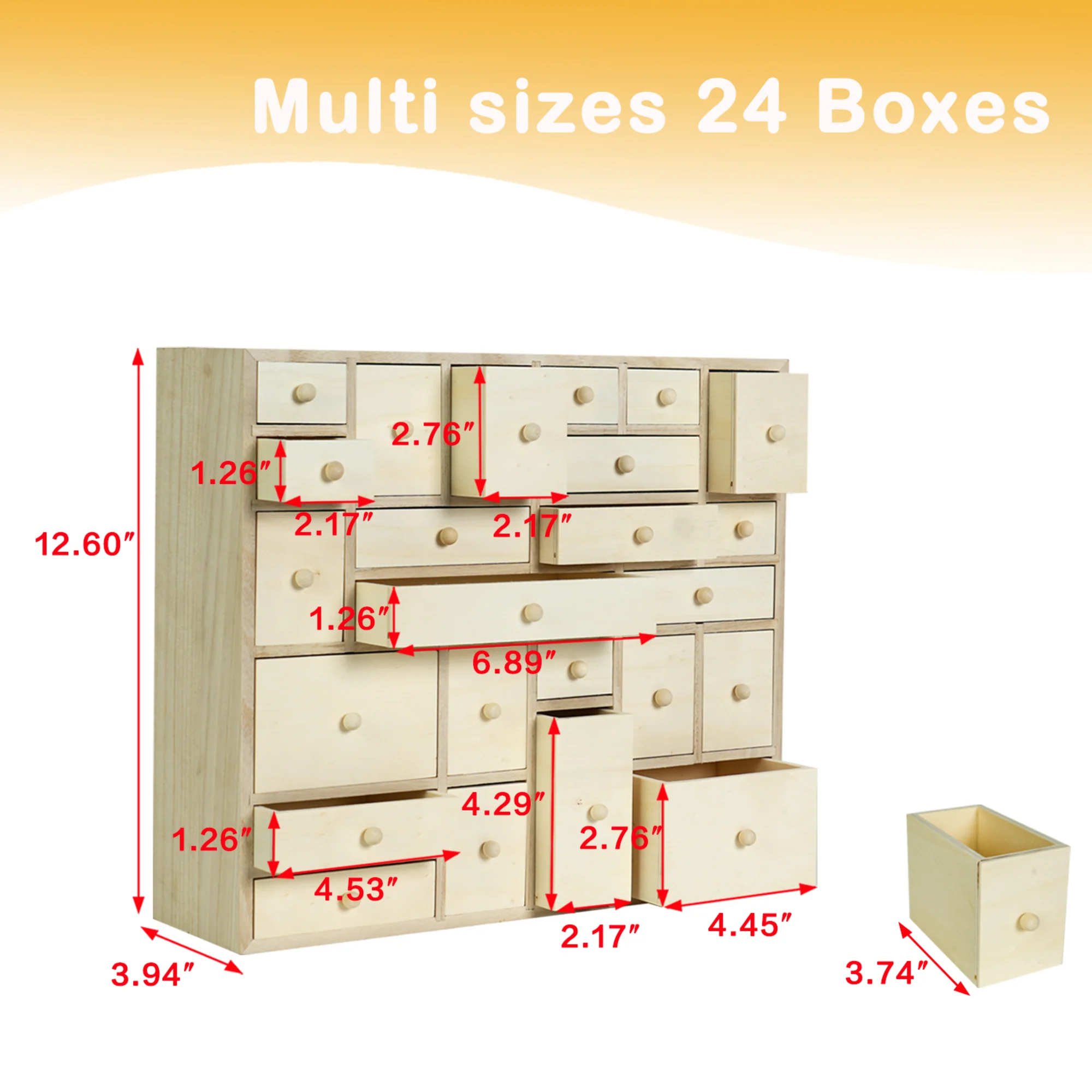 DIY Wooden Advent Calendar With 24 Drawers And Paint Set - Image 2