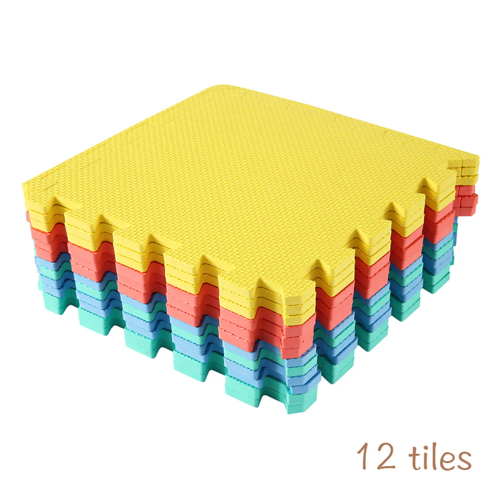 Easy Playhouse Soft Foam Floor Puzzle Tiles - Chic Blue-Grey-White - Image 2