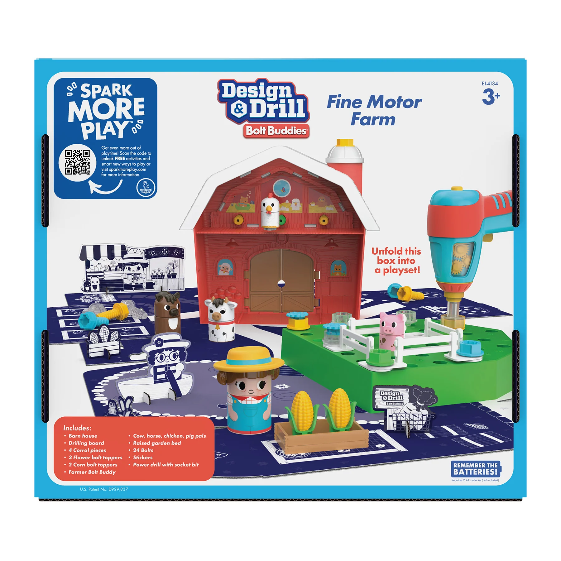 Educational Insights Design & Drill Bolt Buddies Barn - Interactive Farm Playset - Image 4