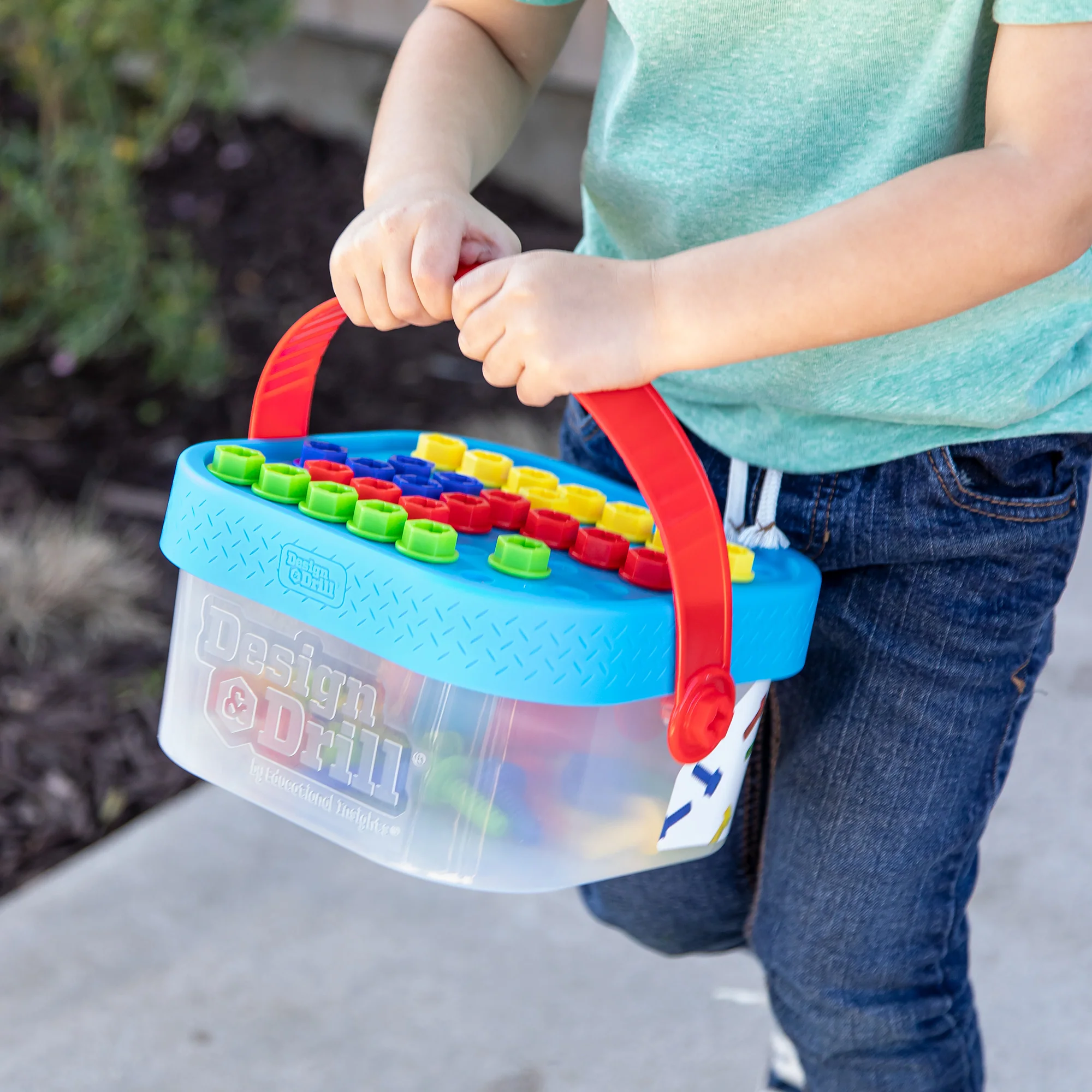 Educational Insights Design & Drill Bolt-It Bucket - Colorful Construction Fun - Image 3