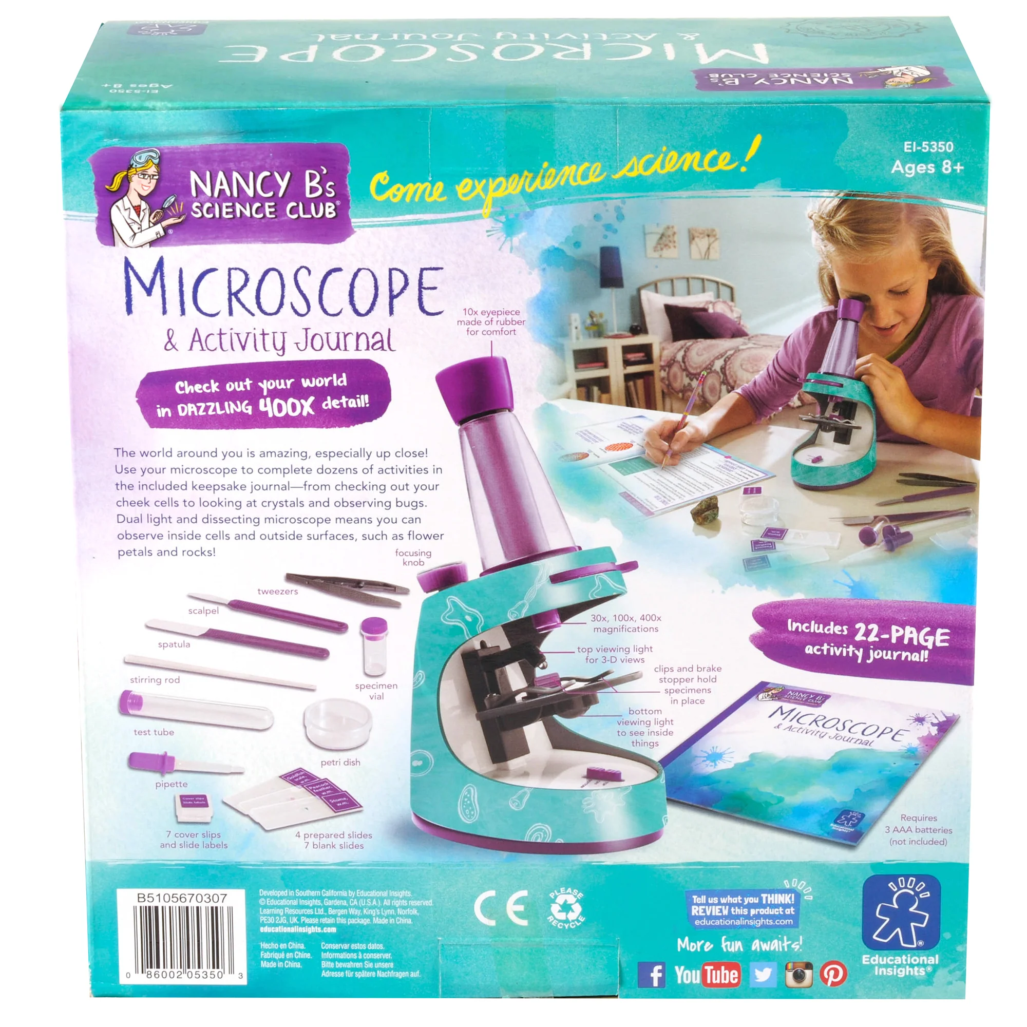 Educational Insights Nancy B's Science Club Microscope & Activity Journal Kit - Image 3