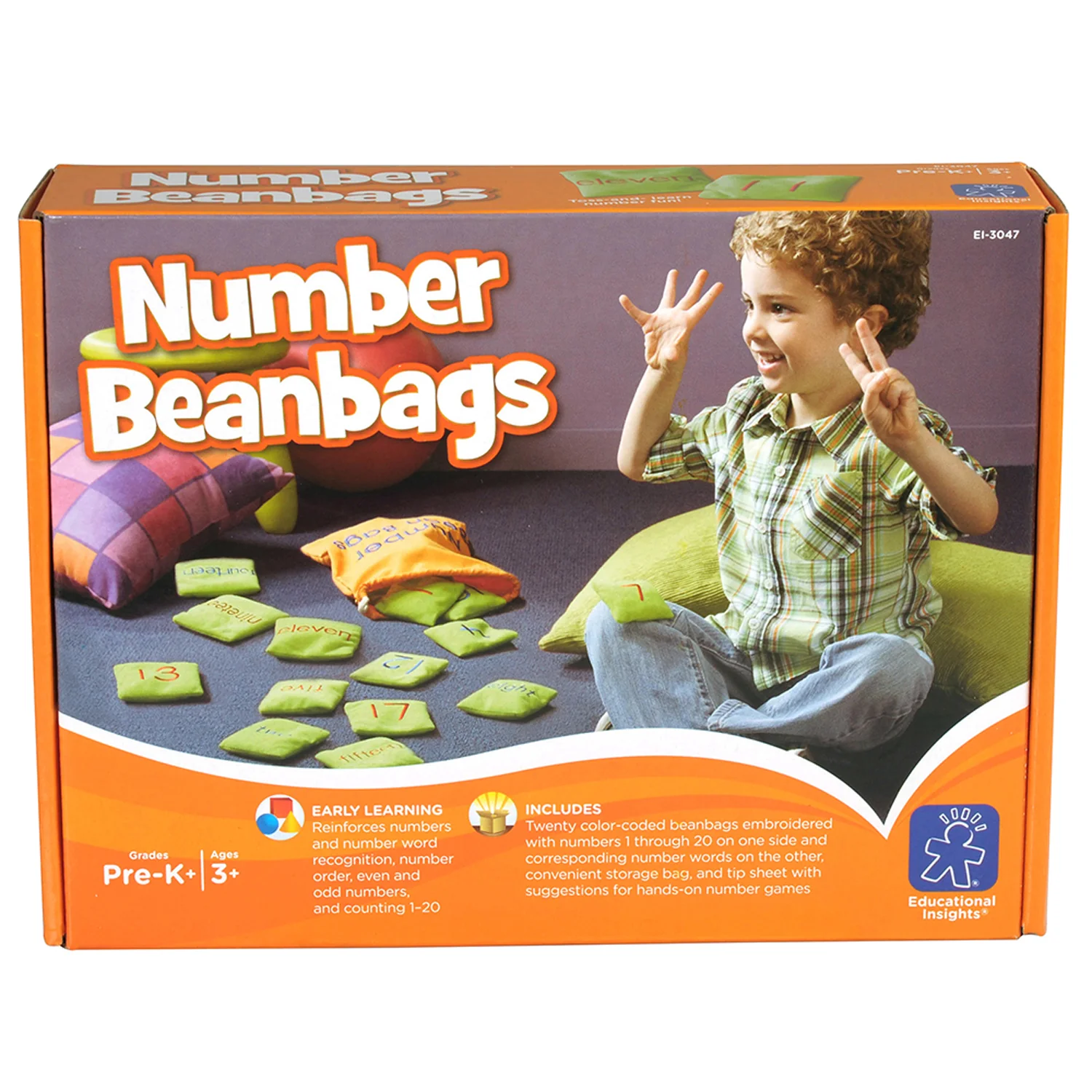 Educational Insights Number Bean Bags - Color-Coded Math Play Set - Image 2