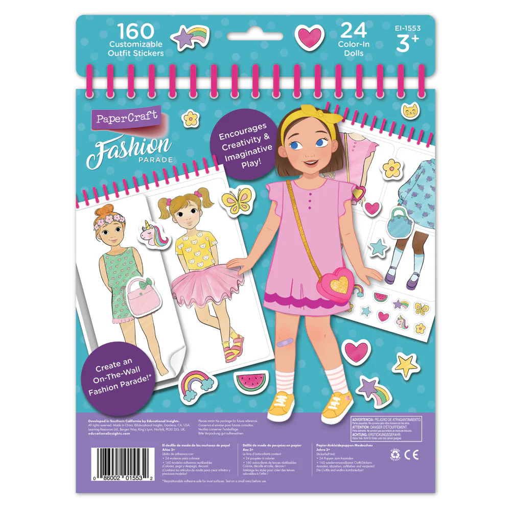 Educational Insights PaperCraft Fashion Parade - Spiral-bound Mix & Match Doll Book - Image 3