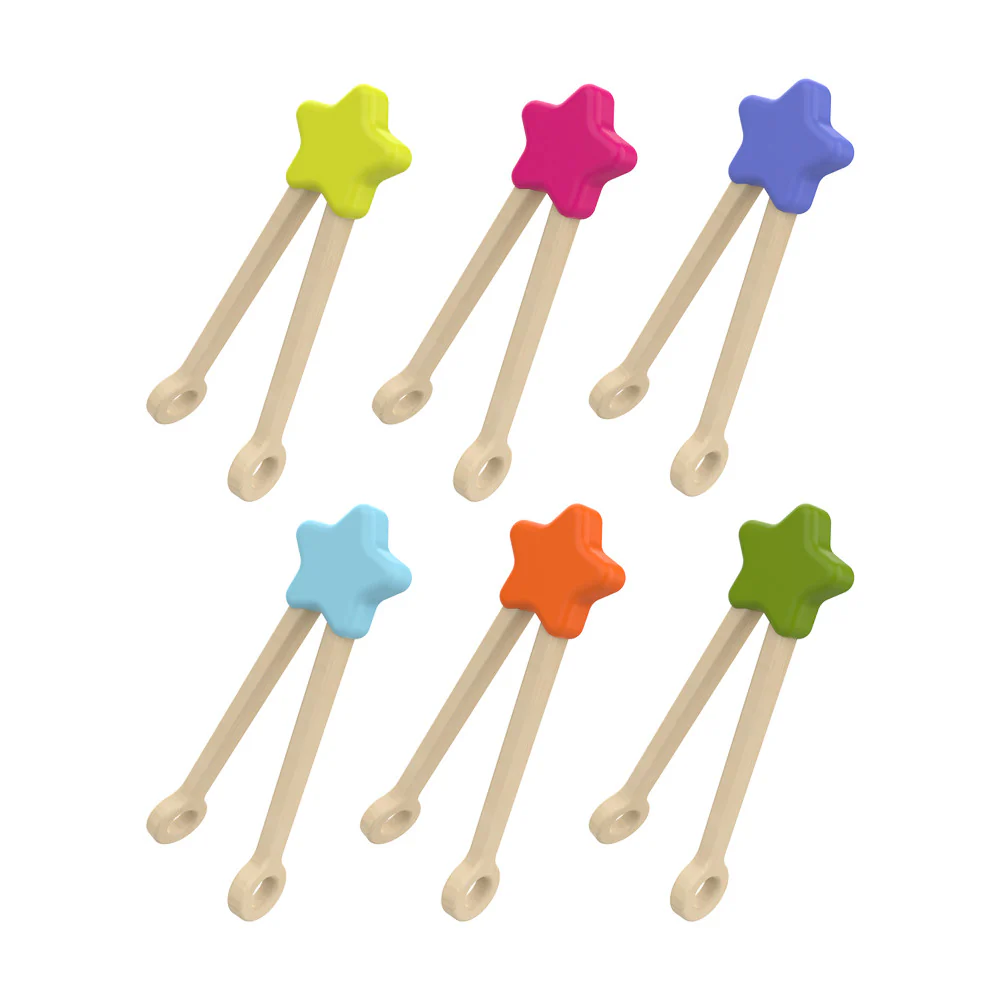 Educational Insights Colorful Wooden Tweezers - Fine Motor Skills Development Set - Pack of 6 - Image 3