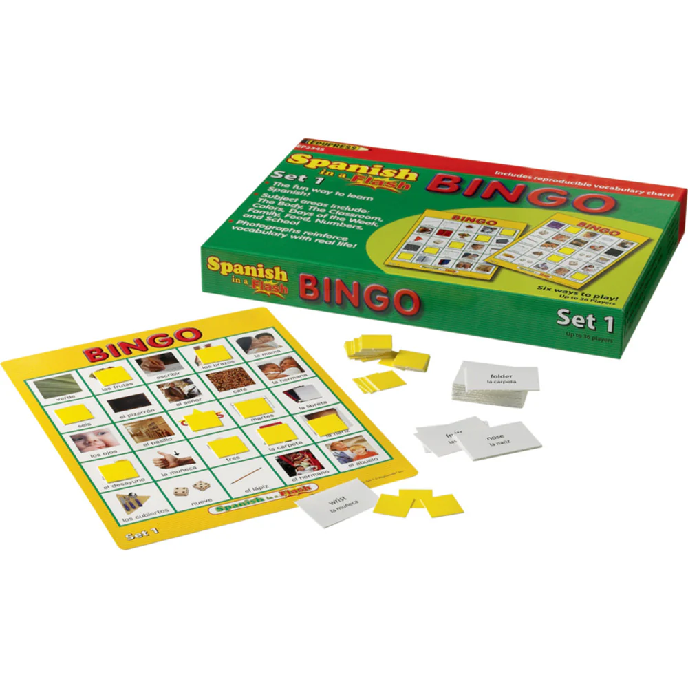 Edupress Spanish in a Flash Bingo Game Set 1 - Educational Learning Toy - Image 2