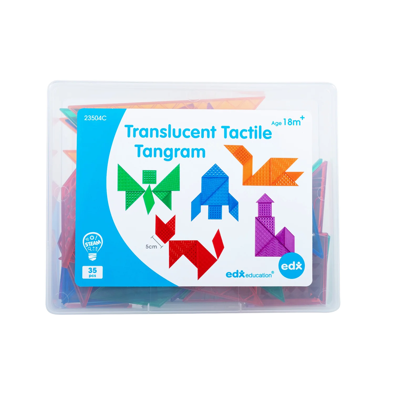 edxeducation Translucent Tactile Tangrams - Sensory Exploration Set - Image 6