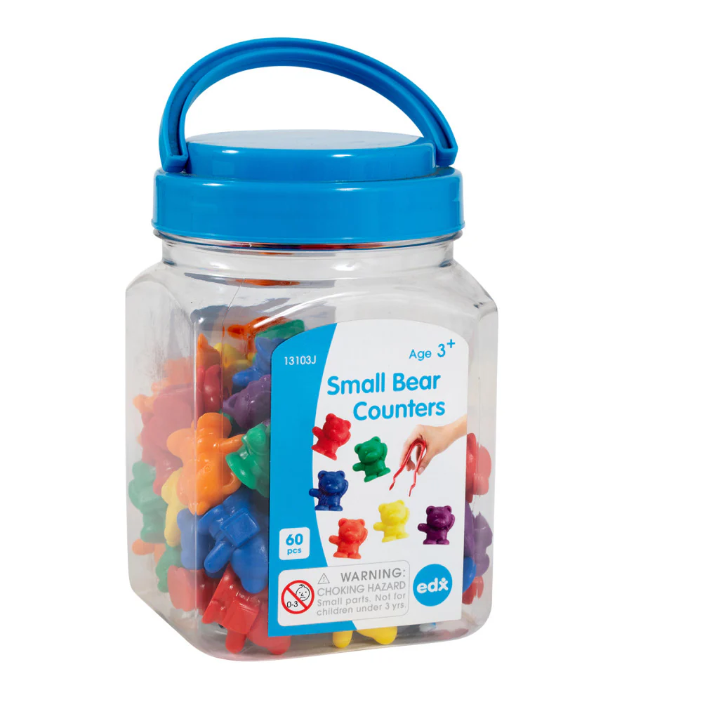 Edxeducation Colorful Bear Counters - Educational Sorting Toy in Mini Jar, Set of 60 - Image 2