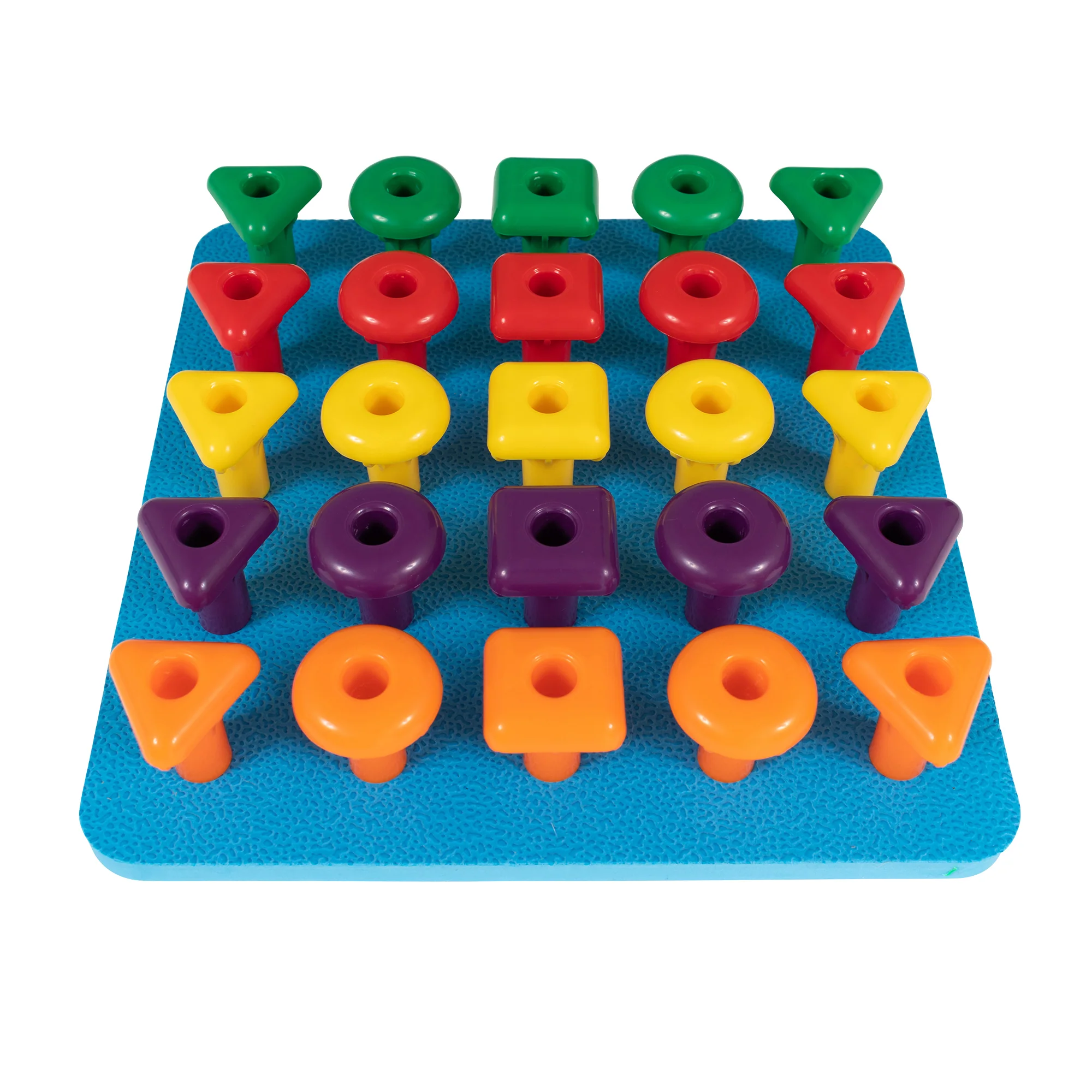edxeducation Stacking Shape Pegs & Pegboard Set - Colorful Educational Toy - Image 4