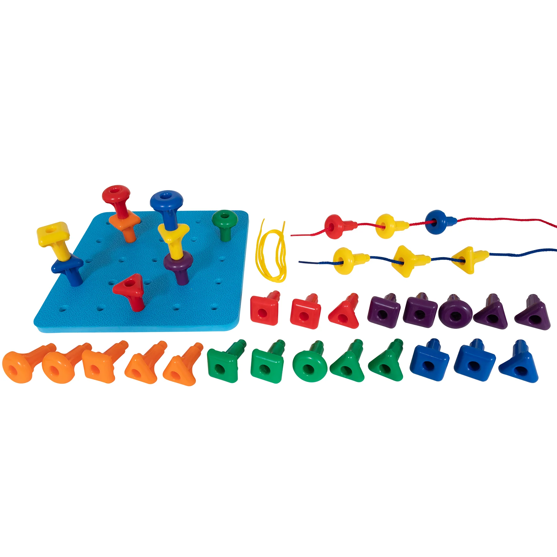 edxeducation Stacking Shape Pegs & Pegboard Set - Colorful Educational Toy - Image 5