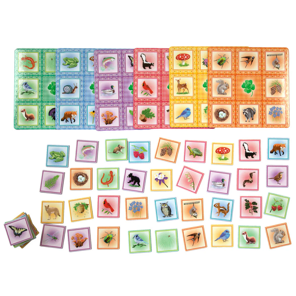 eeBoo Busy Woods Bingo Game for Kids, Sweet Woodland Animal Edition - Image 3