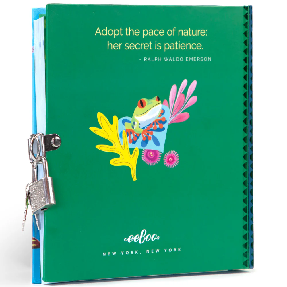 eeBoo Rainforest Animals Foiled Locking Journal - Kids Diary - Image 2