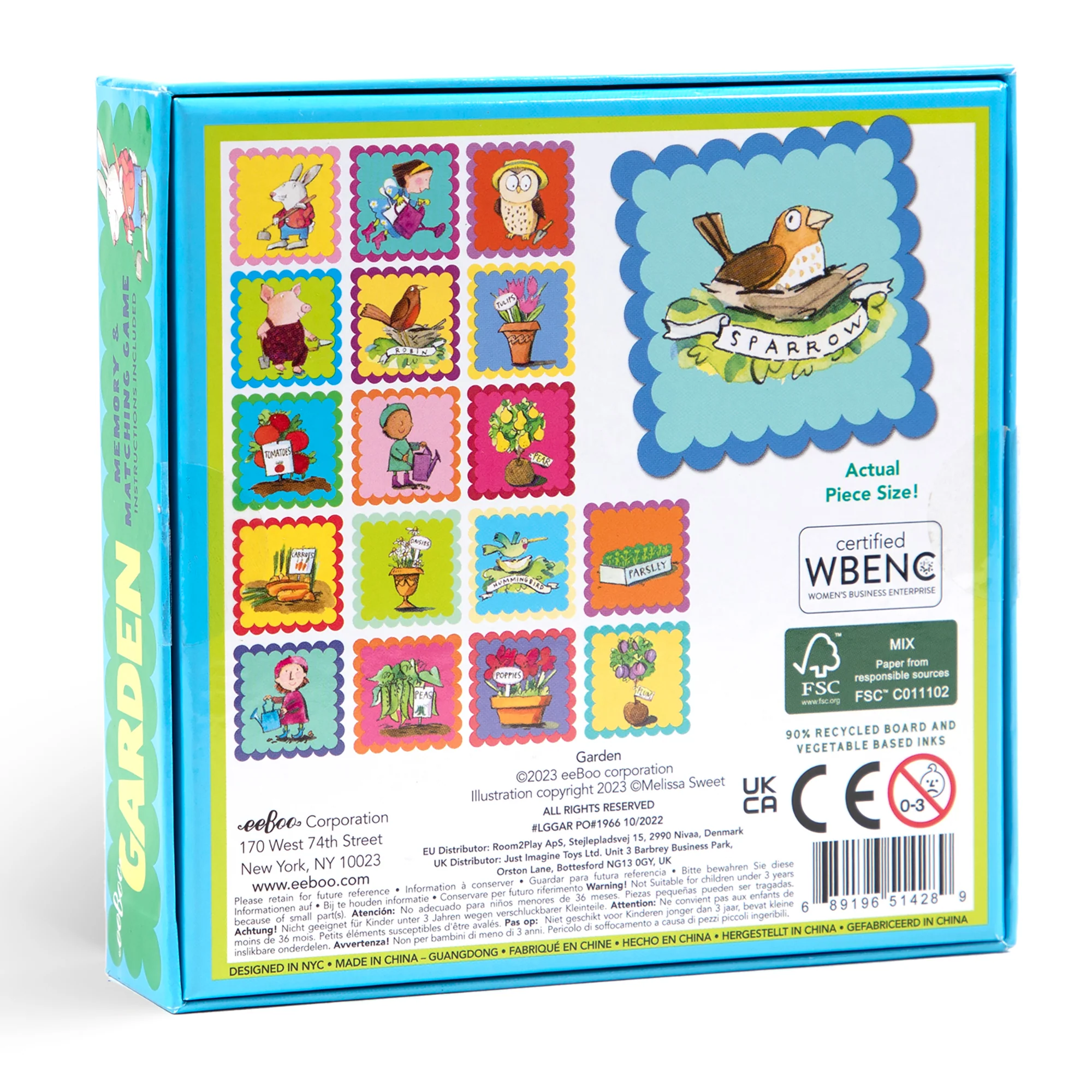 eeBoo Garden Little Square Matching Memory Game - Educational Fun for Kids - Image 2