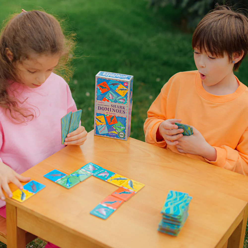 eeBoo Giant Shiny Shark Dominoes Set for 2-4 Players - Image 4