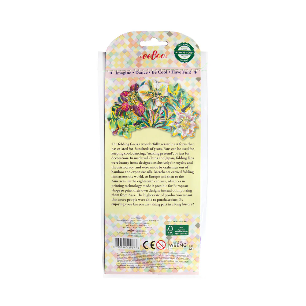 eeBoo Piece & Love Asta's Flower 15-Inch Decorative Paper Fan - Image 3