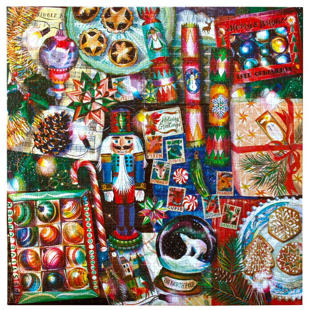 eeBoo Piece & Love Christmas Decorations Jigsaw Puzzle - 1000 pc - Image 3