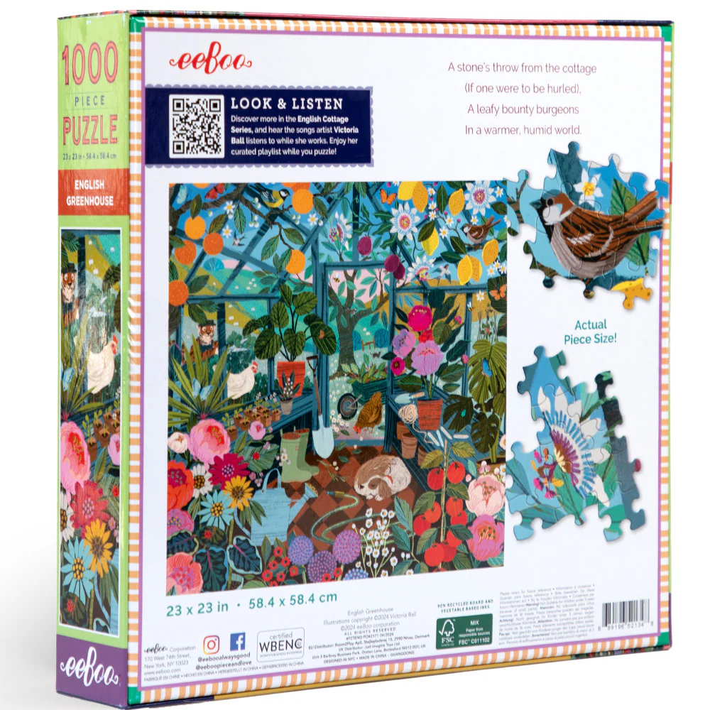 eeBoo Piece & Love English Greenhouse Jigsaw Puzzle - 1000 pc - Image 2