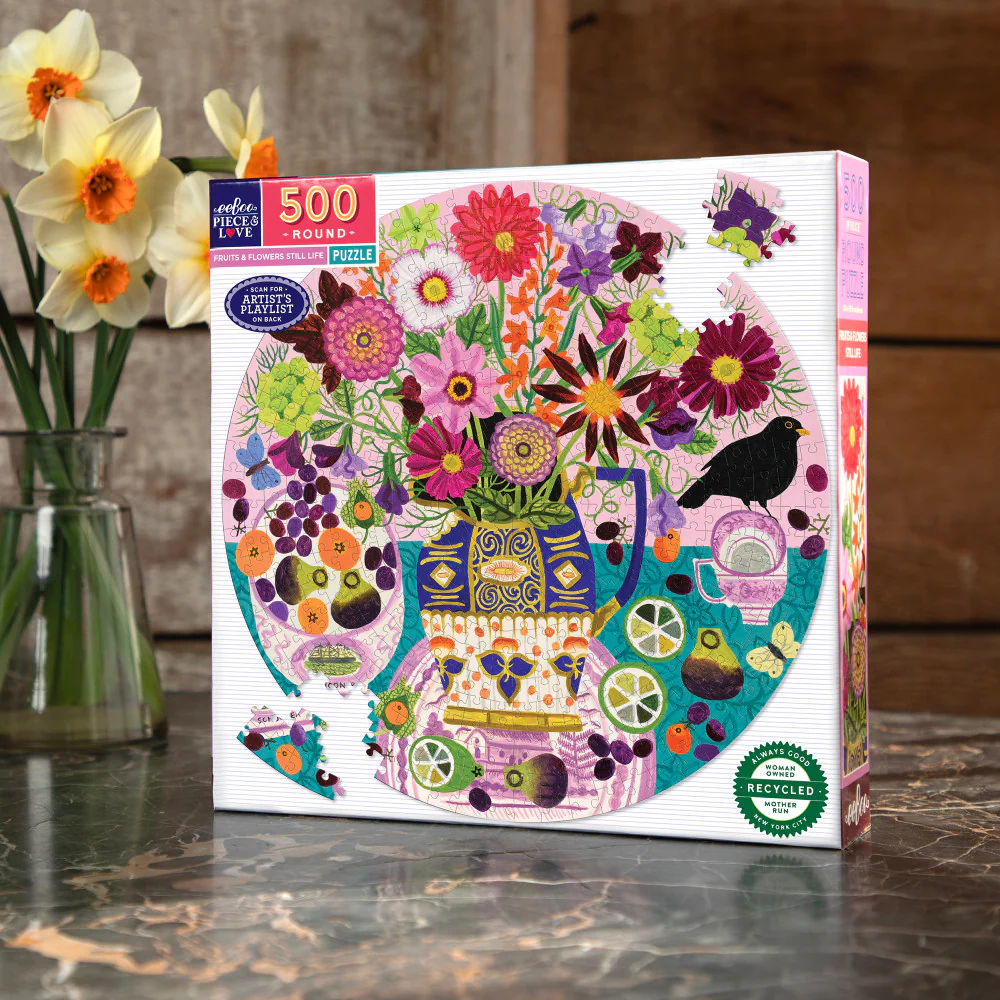 eeBoo Piece & Love Fruits & Flowers Jigsaw Puzzle - 500 pc - Image 4